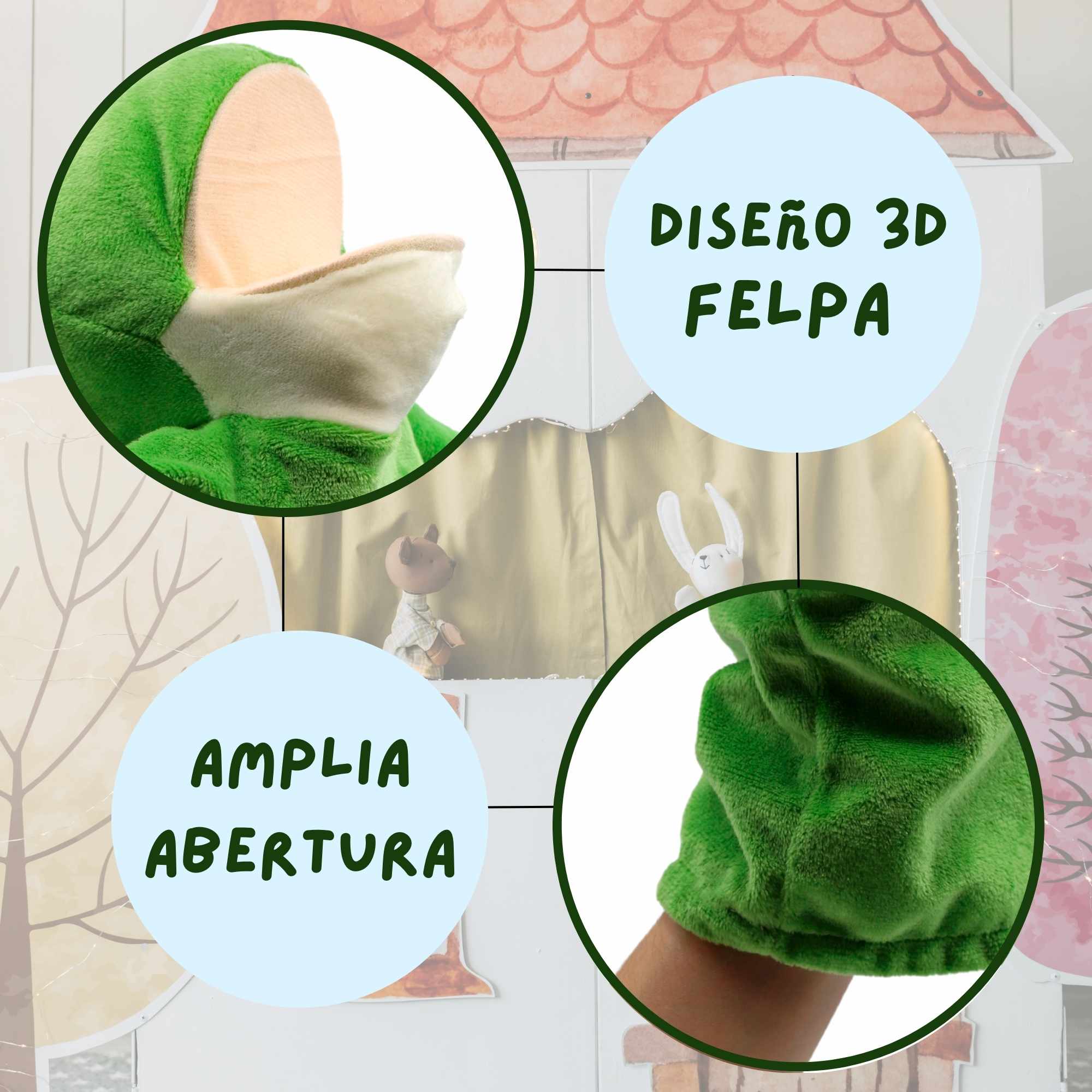 Marioneta mano peluche de Rana - imagen 5