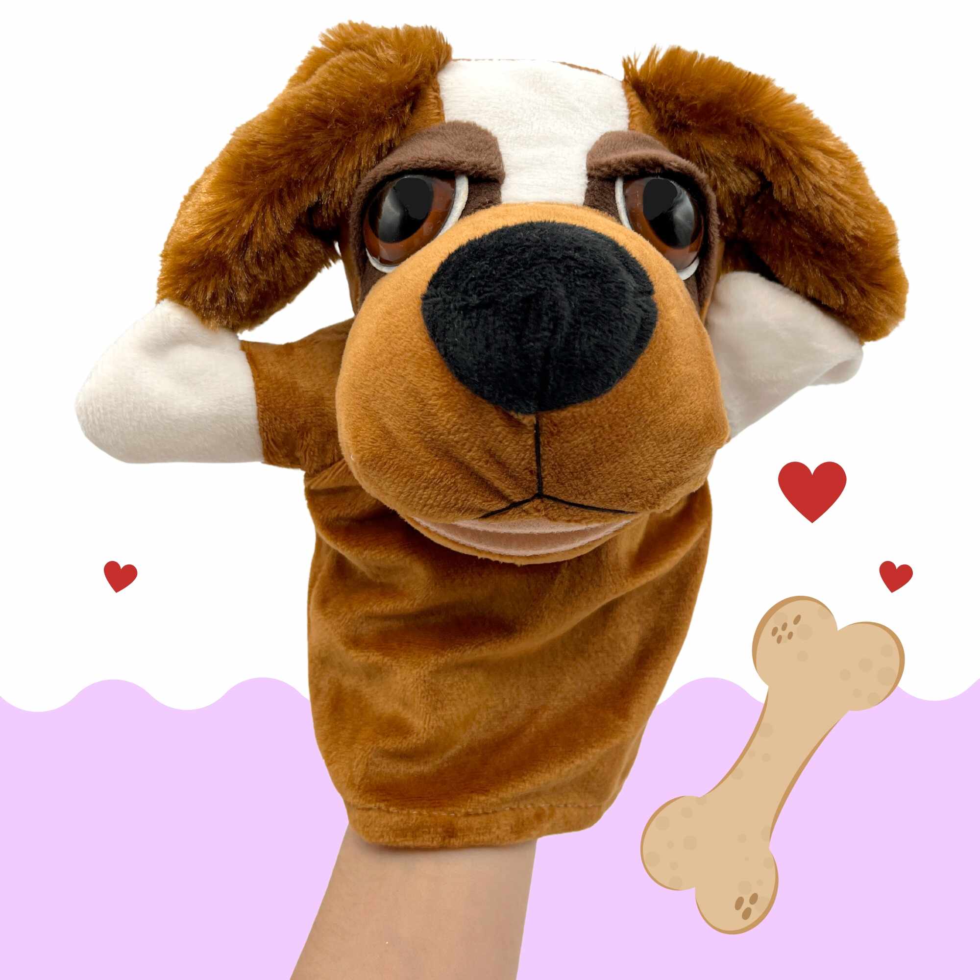 Marioneta mano peluche de perro