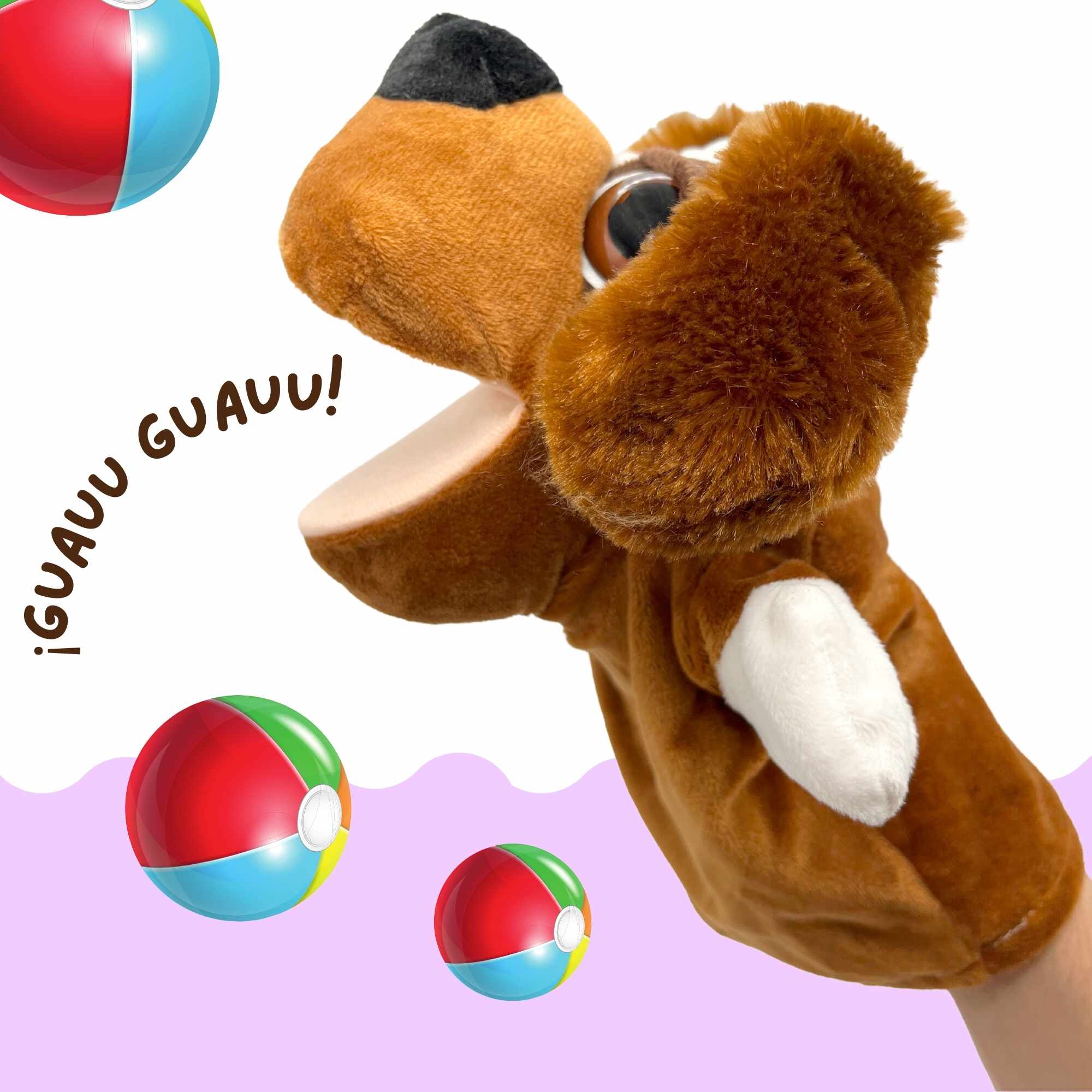 Marioneta mano peluche de perro - imagen 2