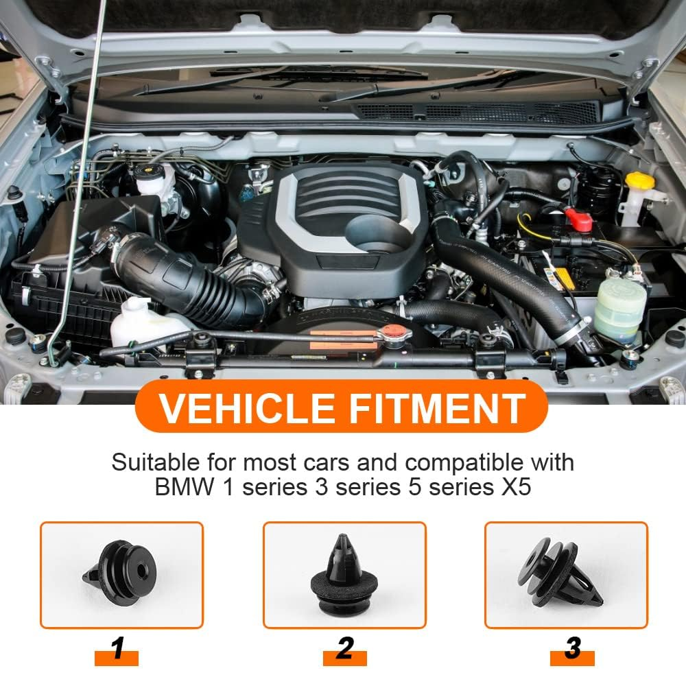 Grapas clips remaches especial coche compatible con BMW negro (50 uds) - imagen 3