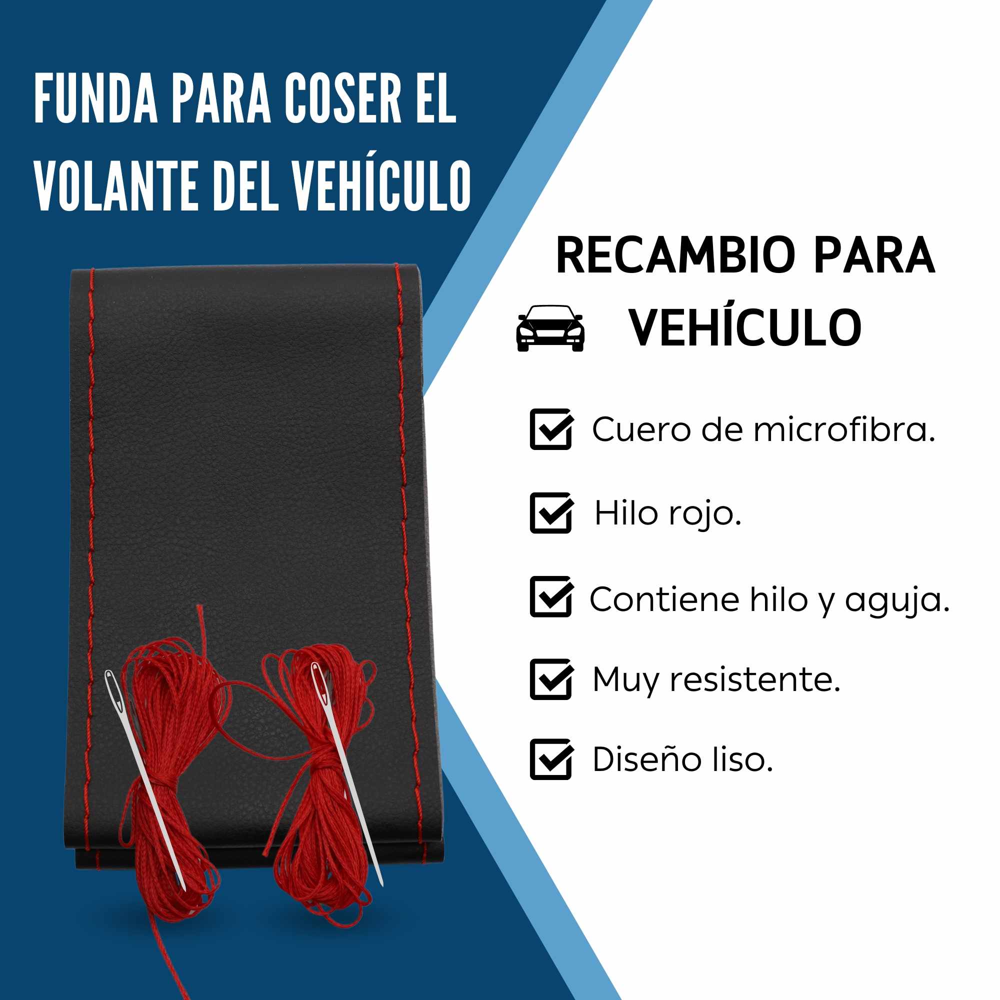 Funda para volante lisa con Agujas e hilo rojo - imagen 2