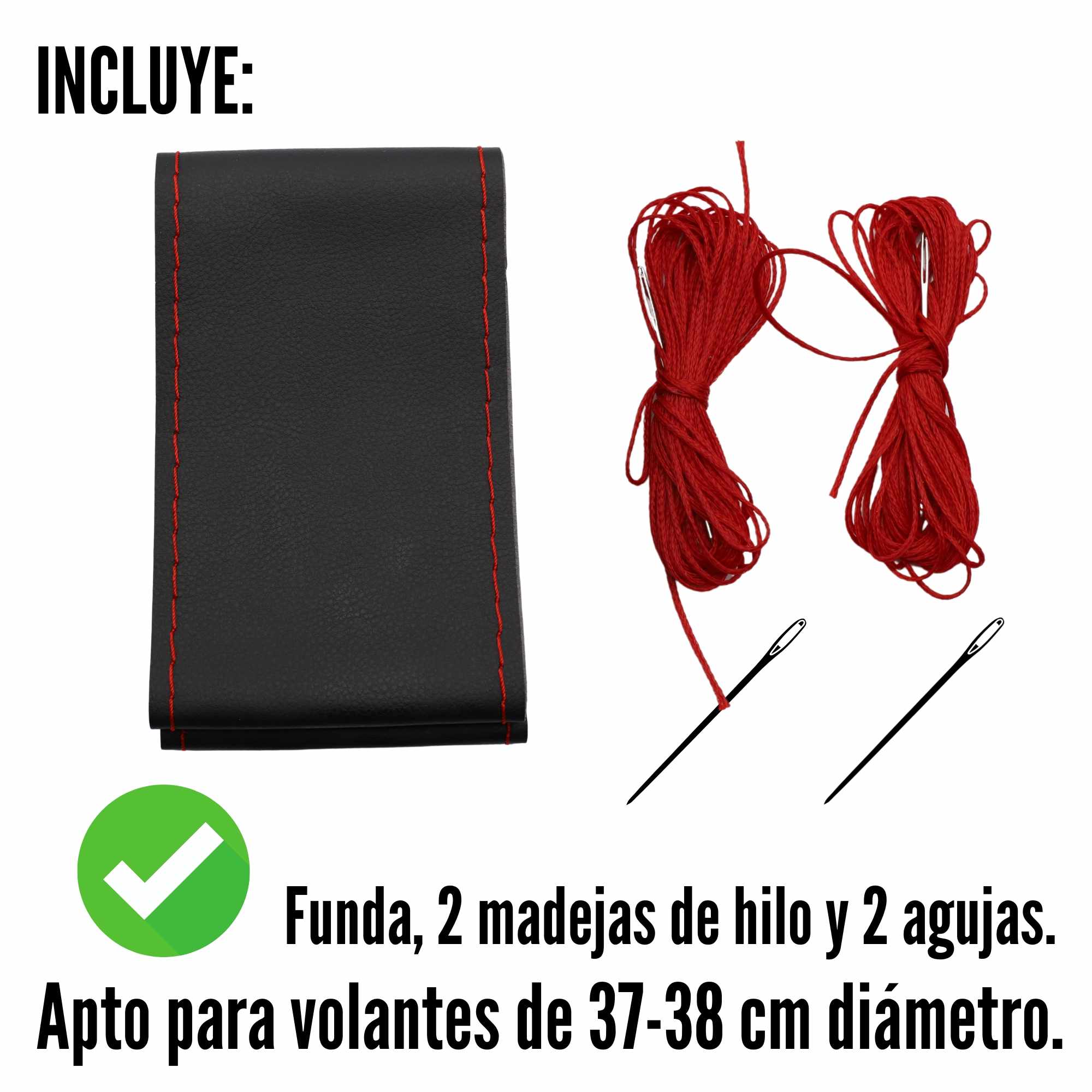 Funda para volante lisa con Agujas e hilo rojo - imagen 5