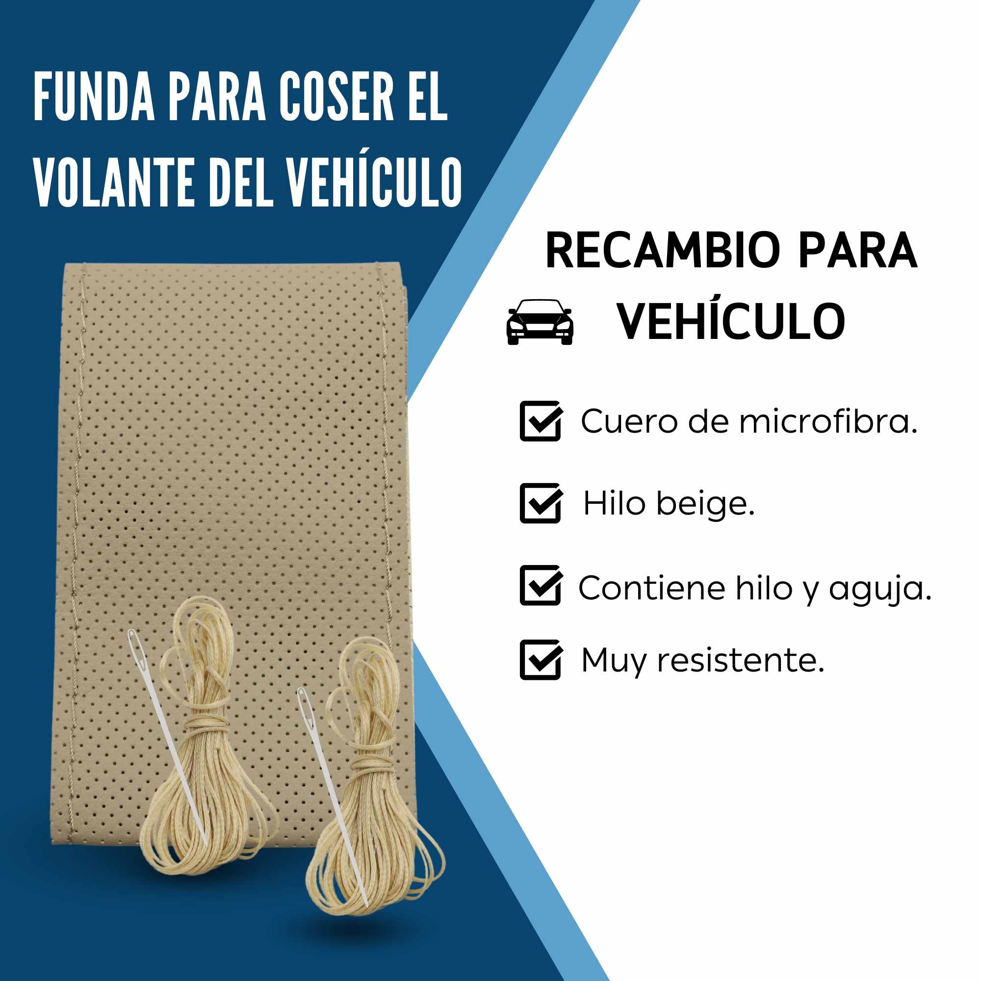 Funda para volante con Agujas e hilo beige - imagen 2