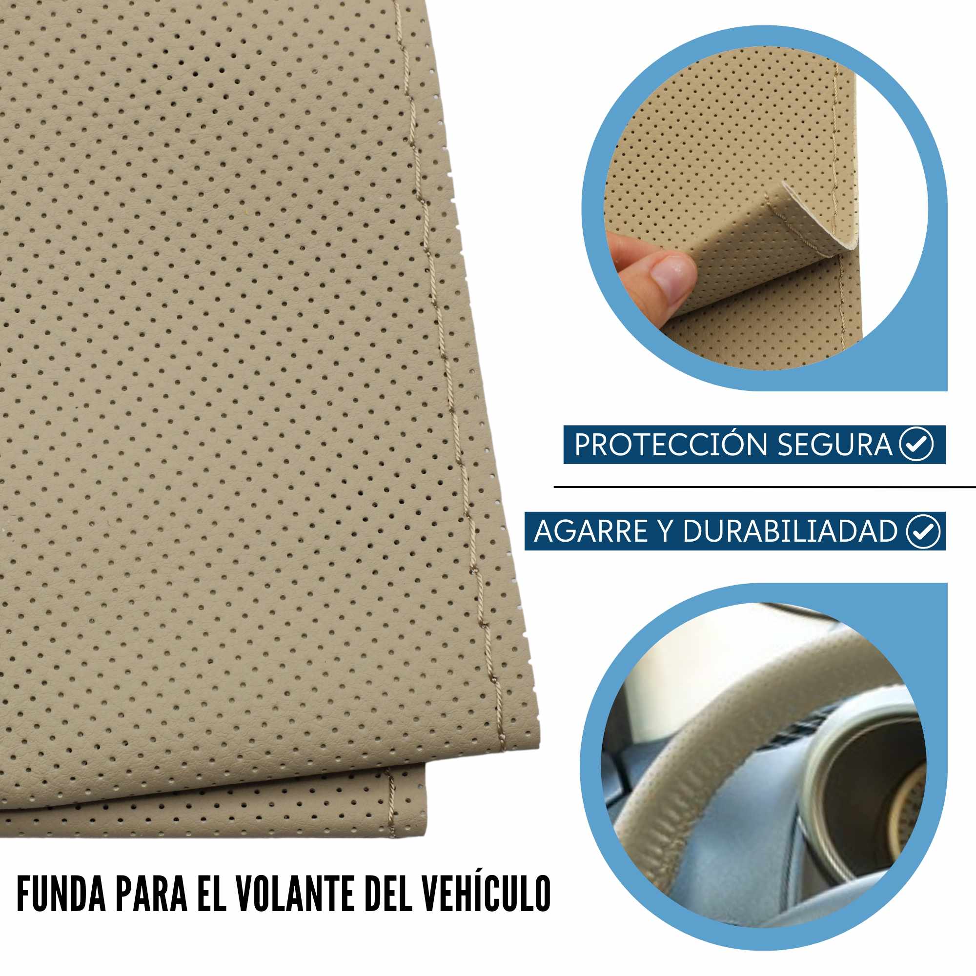 Funda para volante con Agujas e hilo beige - imagen 4