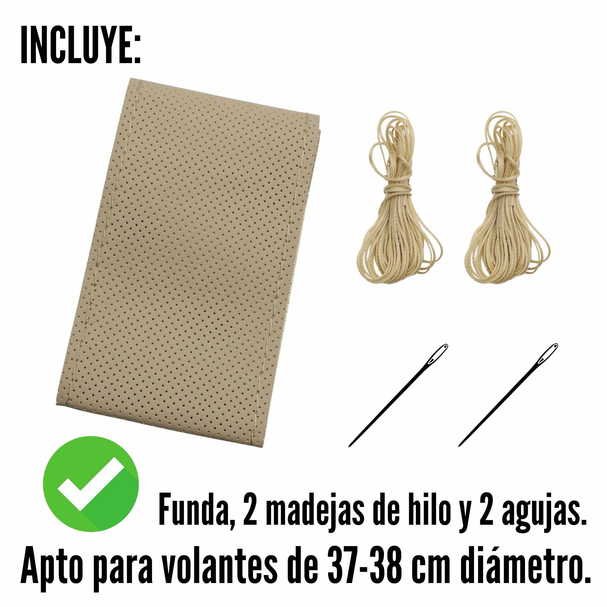 Funda para volante con Agujas e hilo beige - imagen 6