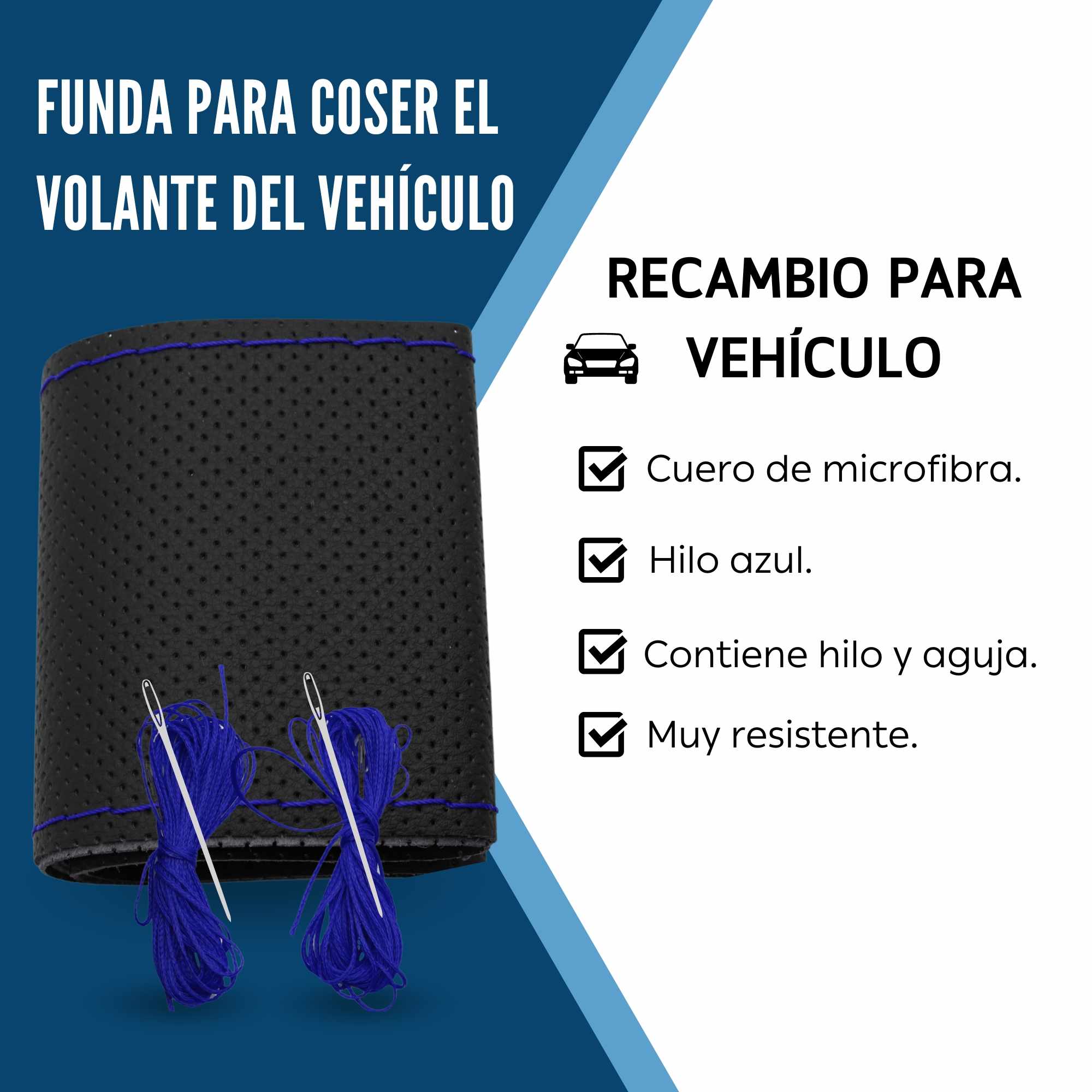 Funda para volante con Agujas e hilo azul - imagen 2