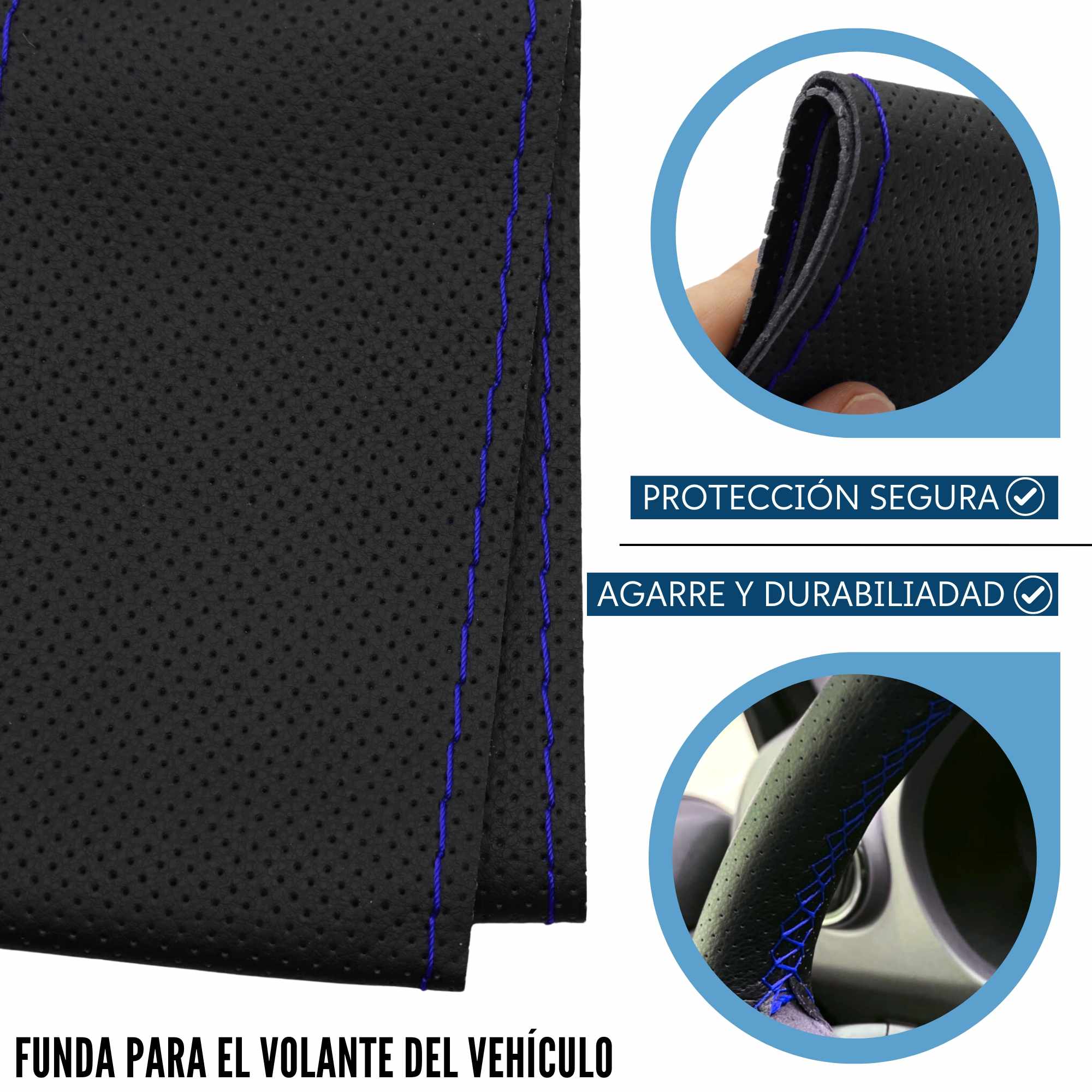 Funda para volante con Agujas e hilo azul - imagen 3
