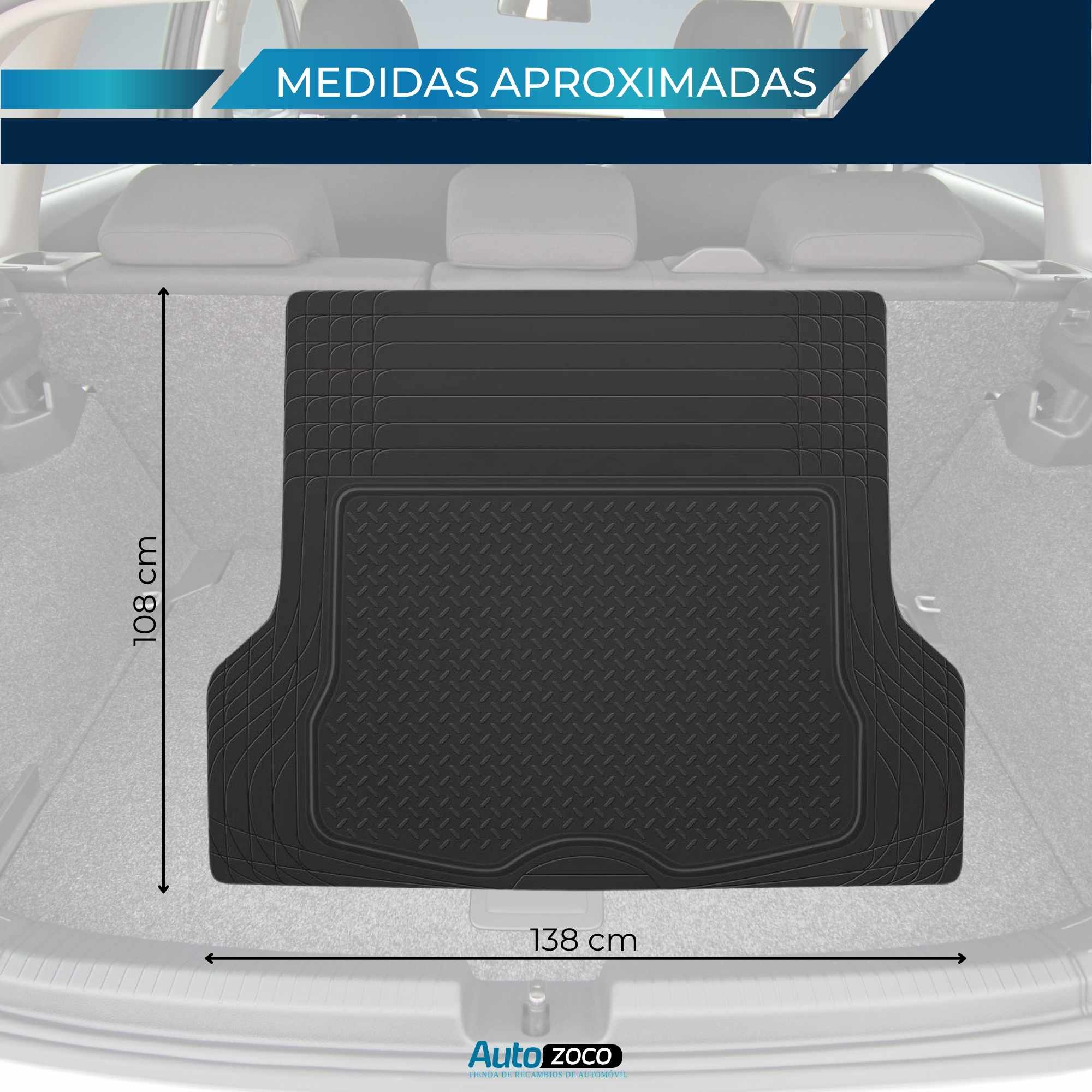 Alfombrillas maletero coche de Goma Universales negro  140 x 110 cm - imagen 6