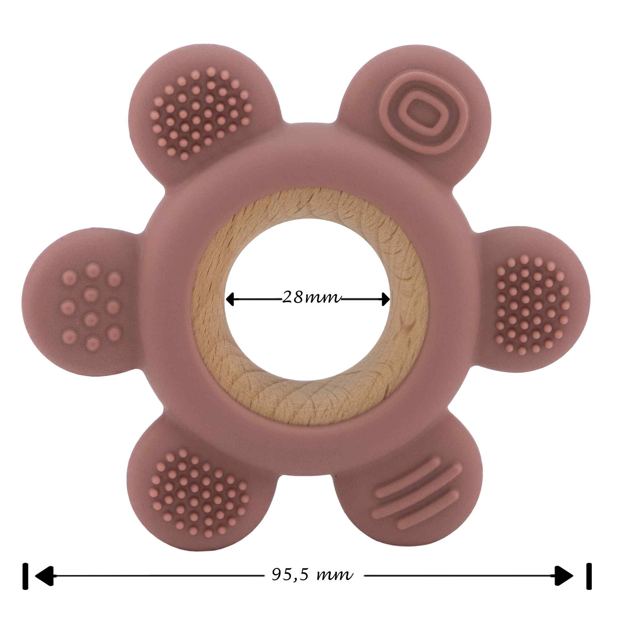 Mordedor de silicona con forma de timón rosa claro - imagen 5