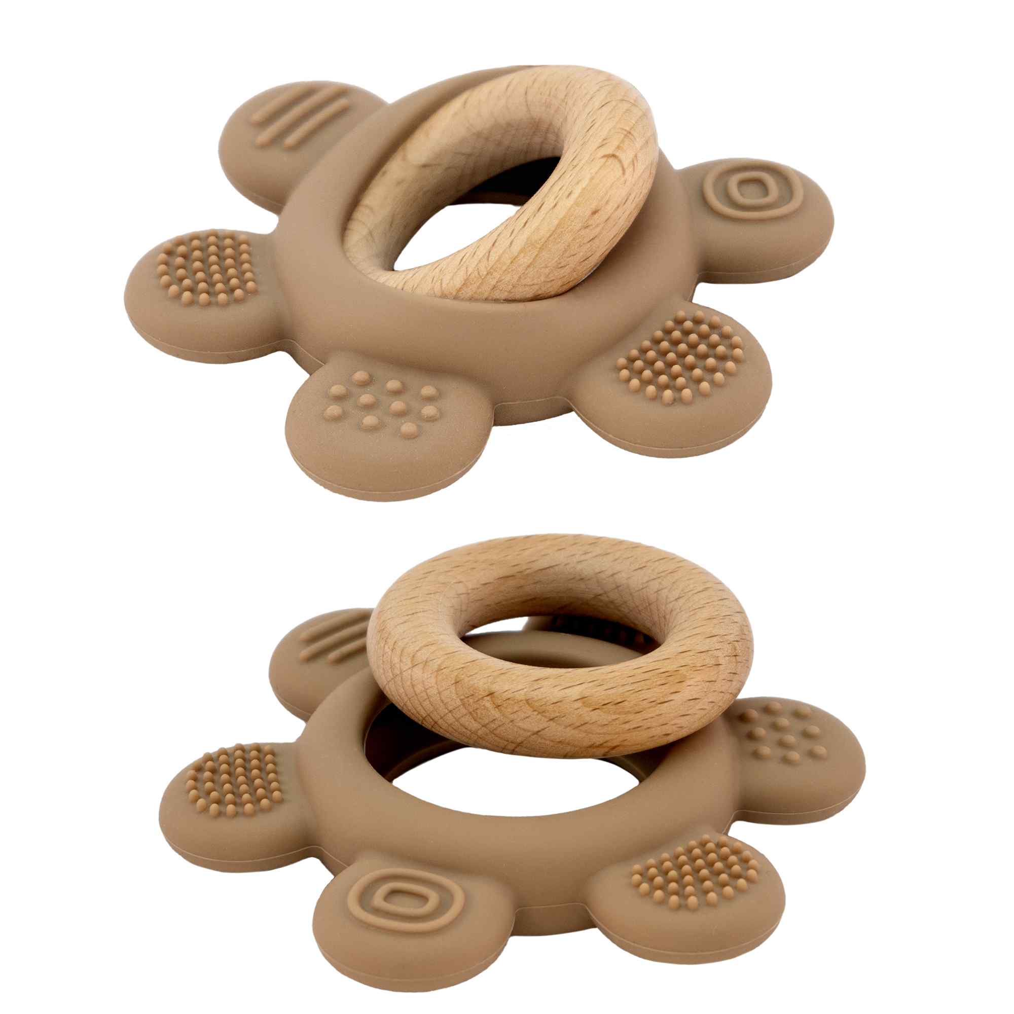 Mordedor de silicona con forma de timón beige - imagen 3