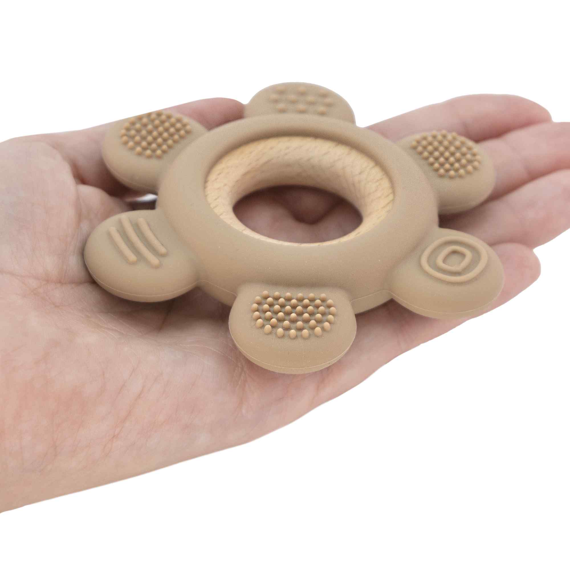 Mordedor de silicona con forma de timón beige - imagen 4