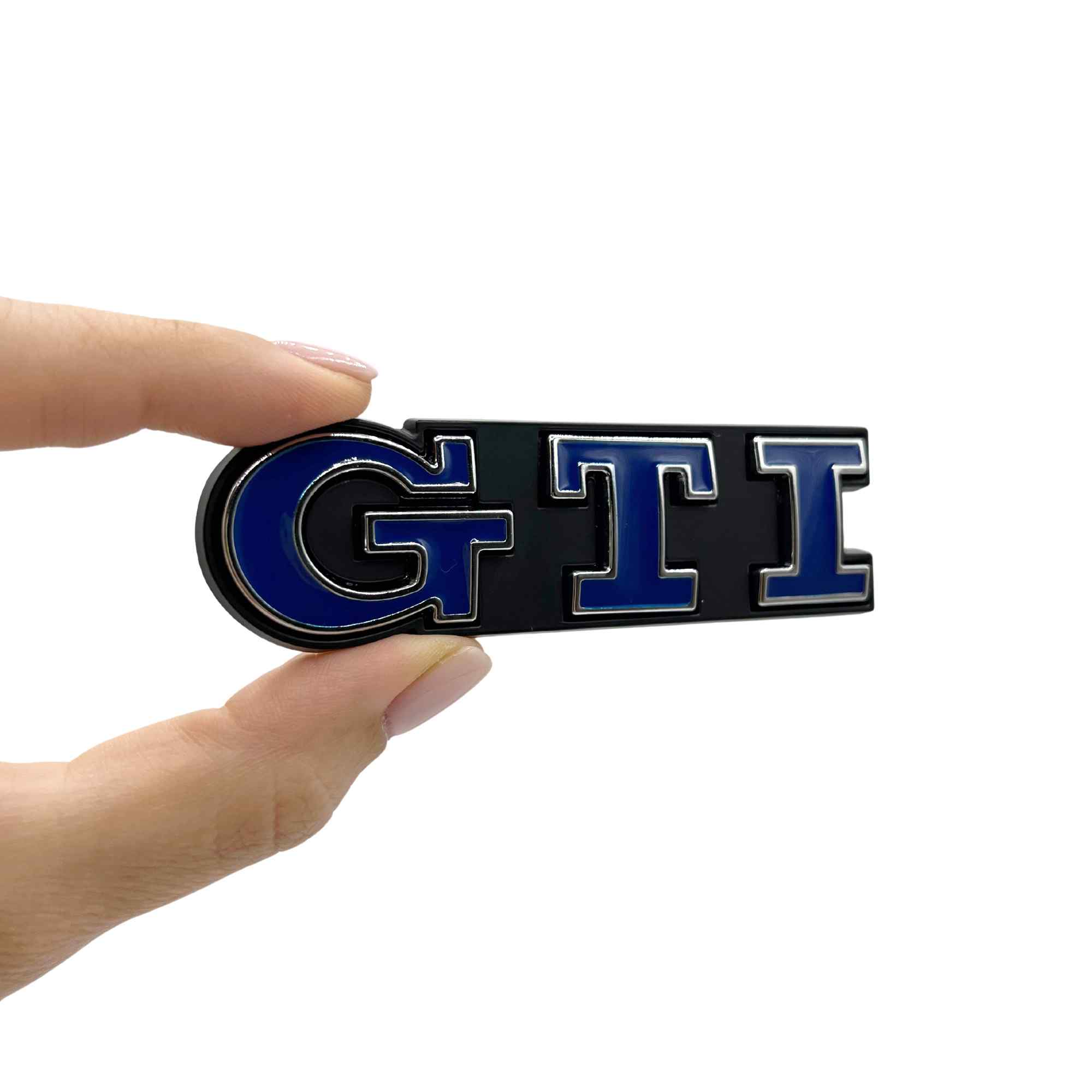 Emblema parrilla GTI compatible con VW azul - imagen 5