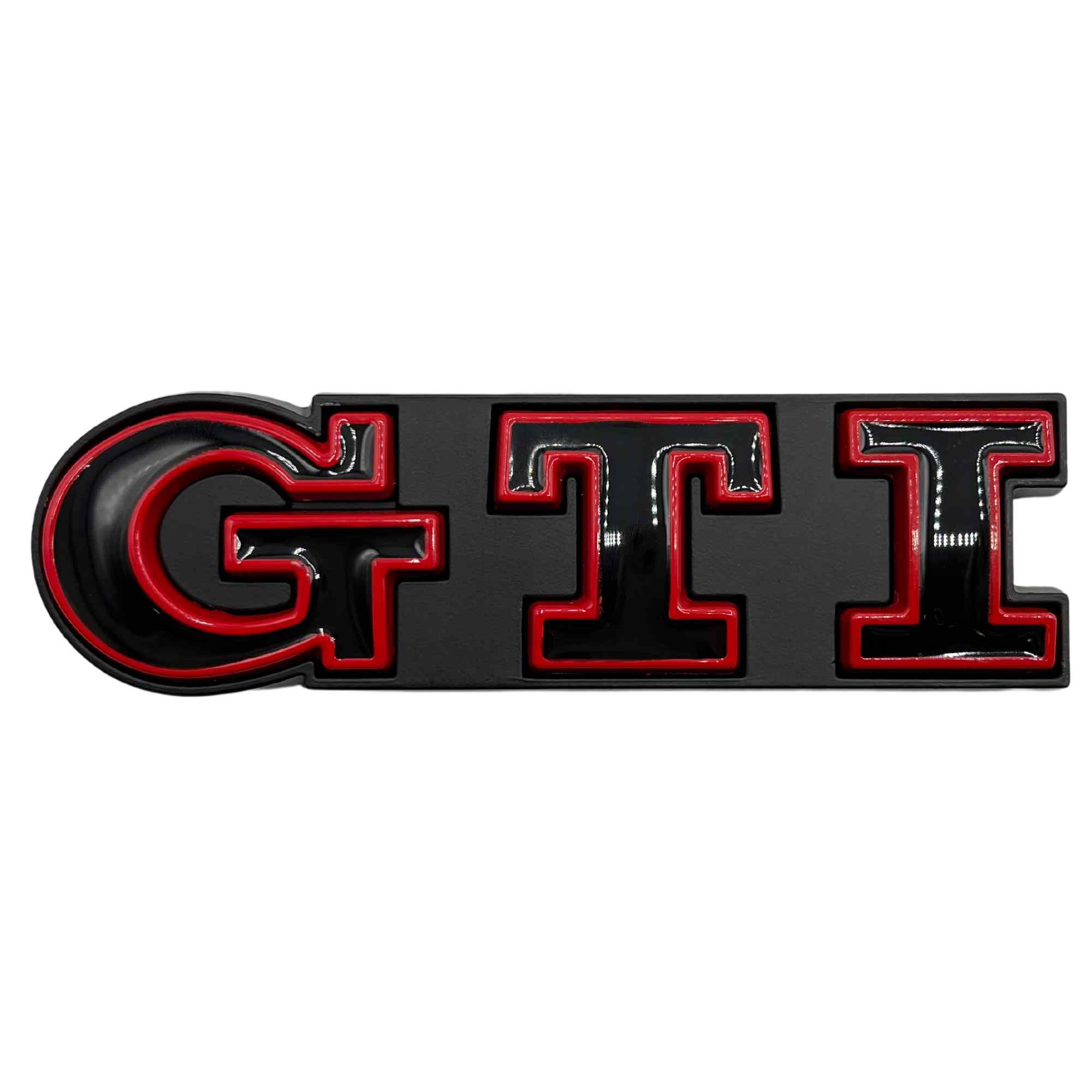 Emblema parrilla GTI compatible con VW rojo negro
