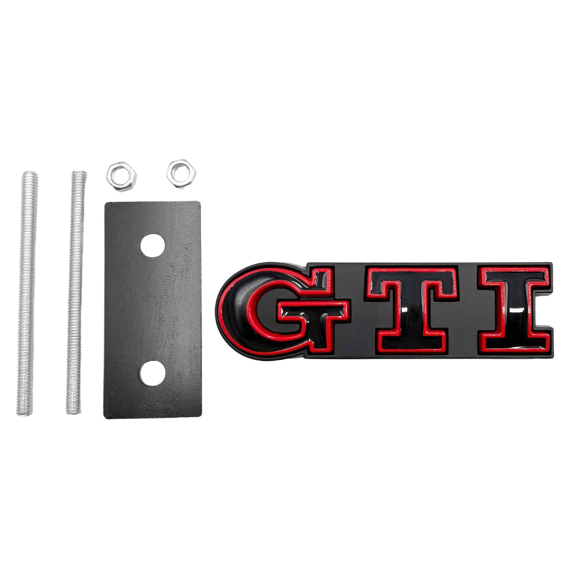 Emblema parrilla GTI compatible con VW rojo negro - imagen 3