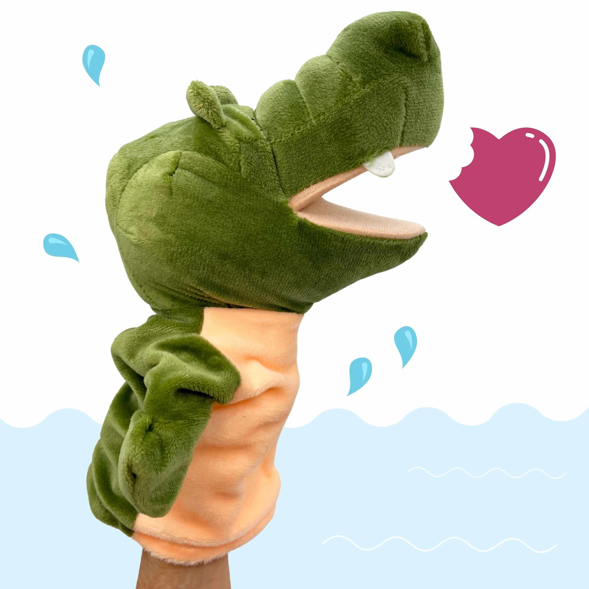 Marioneta mano peluche de Cocodrilo - imagen 2