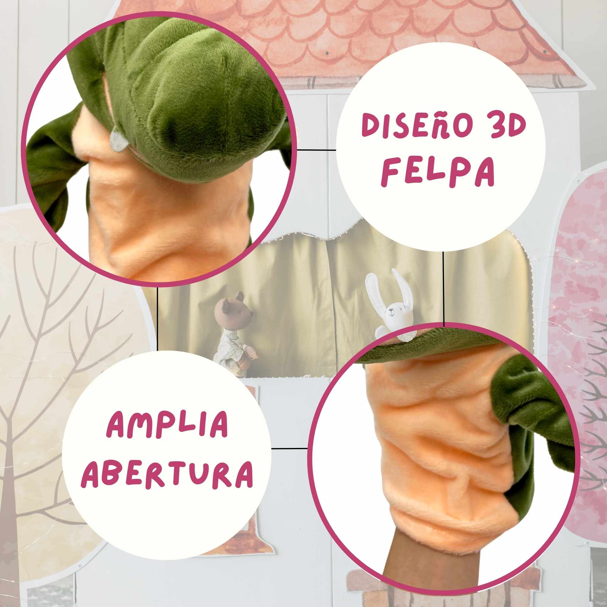 Marioneta mano peluche de Cocodrilo - imagen 5