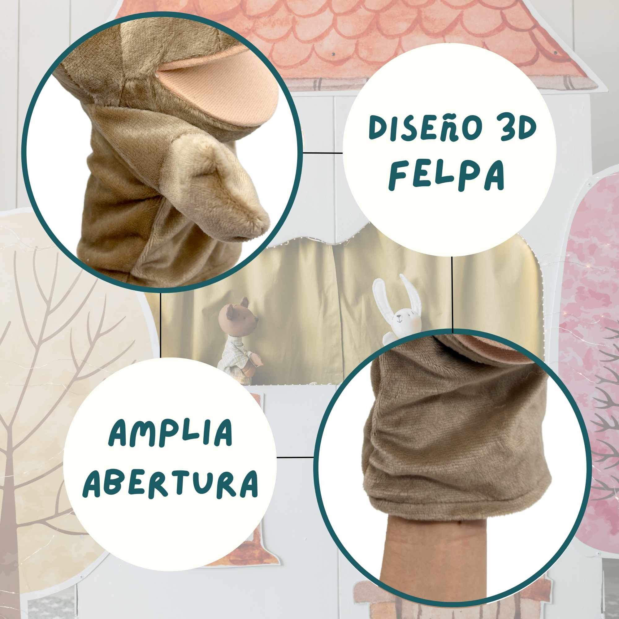 Marioneta mano peluche de Hipopotamo - imagen 5