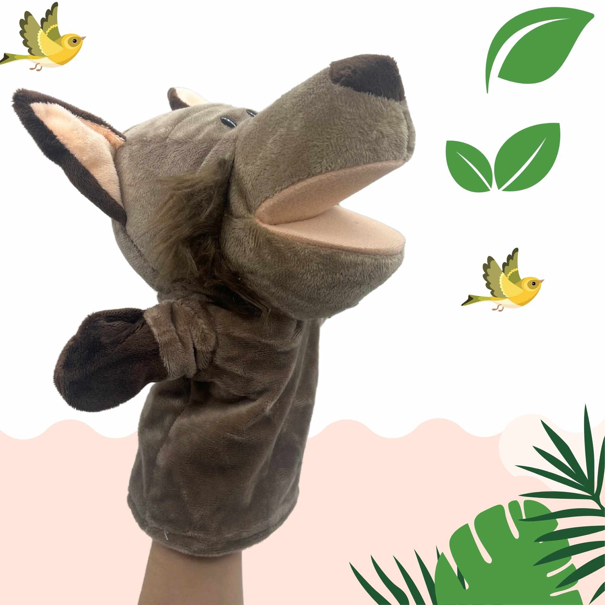 Marioneta mano peluche de Lobo - imagen 2