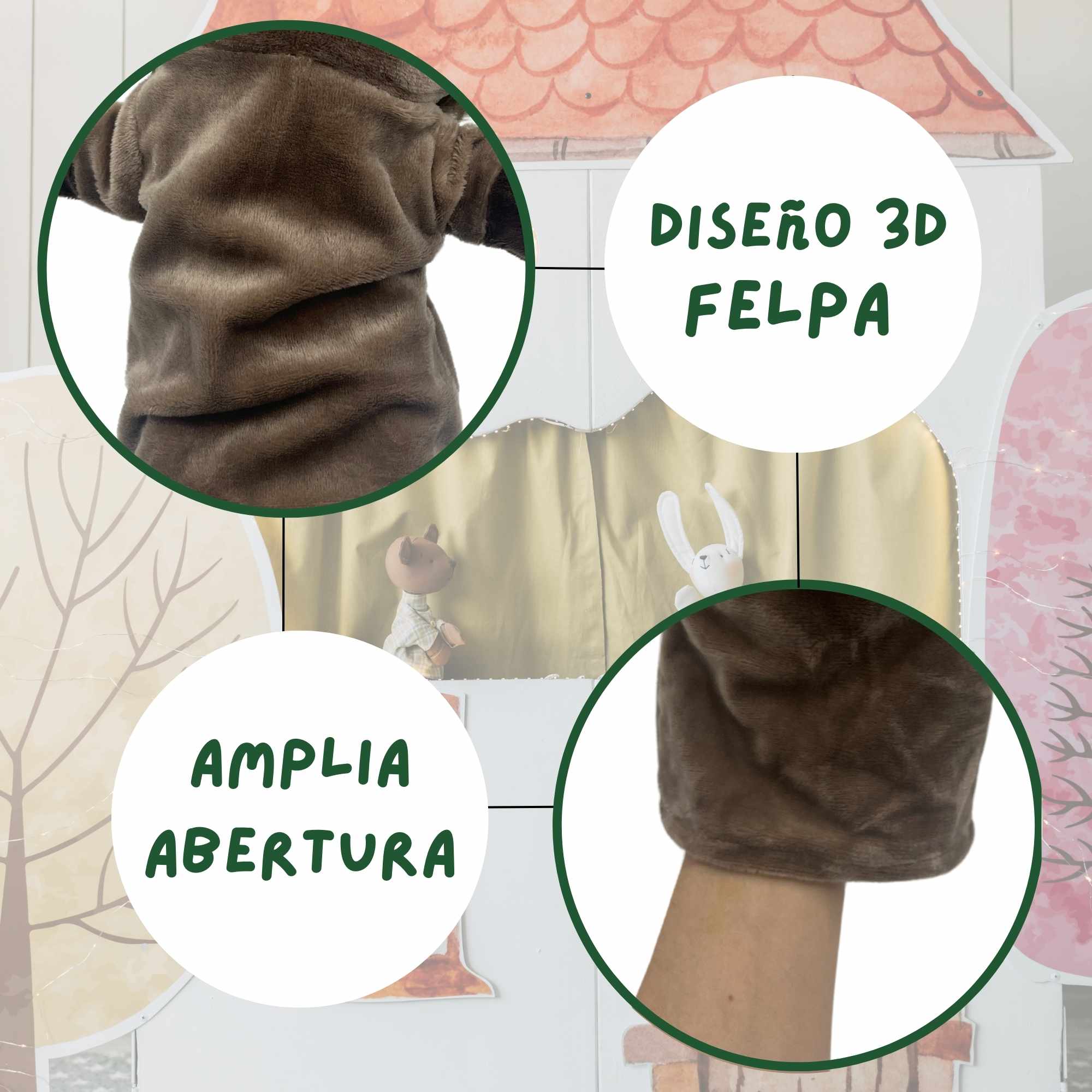 Marioneta mano peluche de Lobo - imagen 5