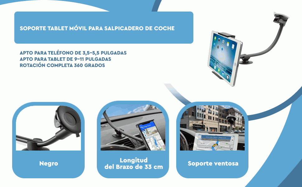 Banner - Soporte tablet movil salpicadero coche