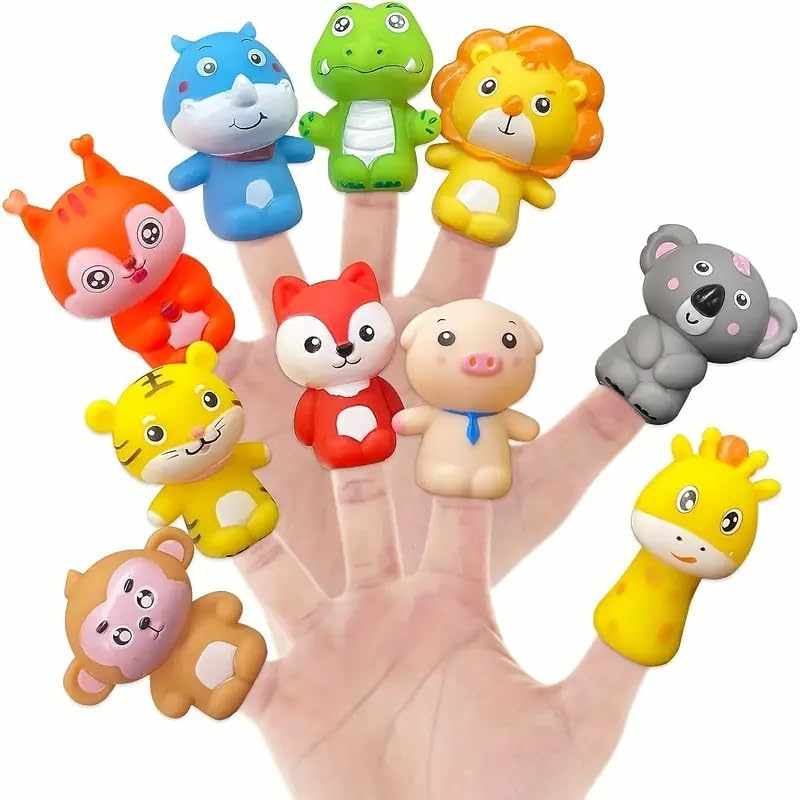 Marionetas dedos peluche animales 10 unidades v2 - imagen 1