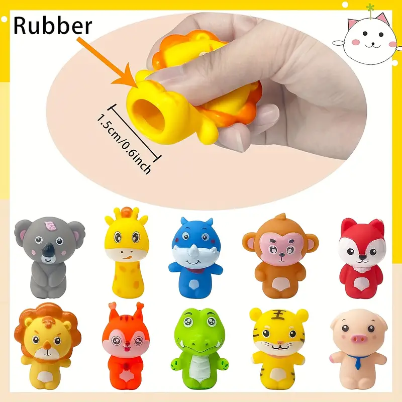 Marionetas dedos peluche animales 10 unidades v2 - imagen 2