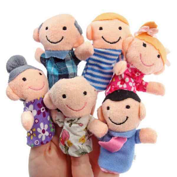 Marionetas dedos peluche familia 6 unidades