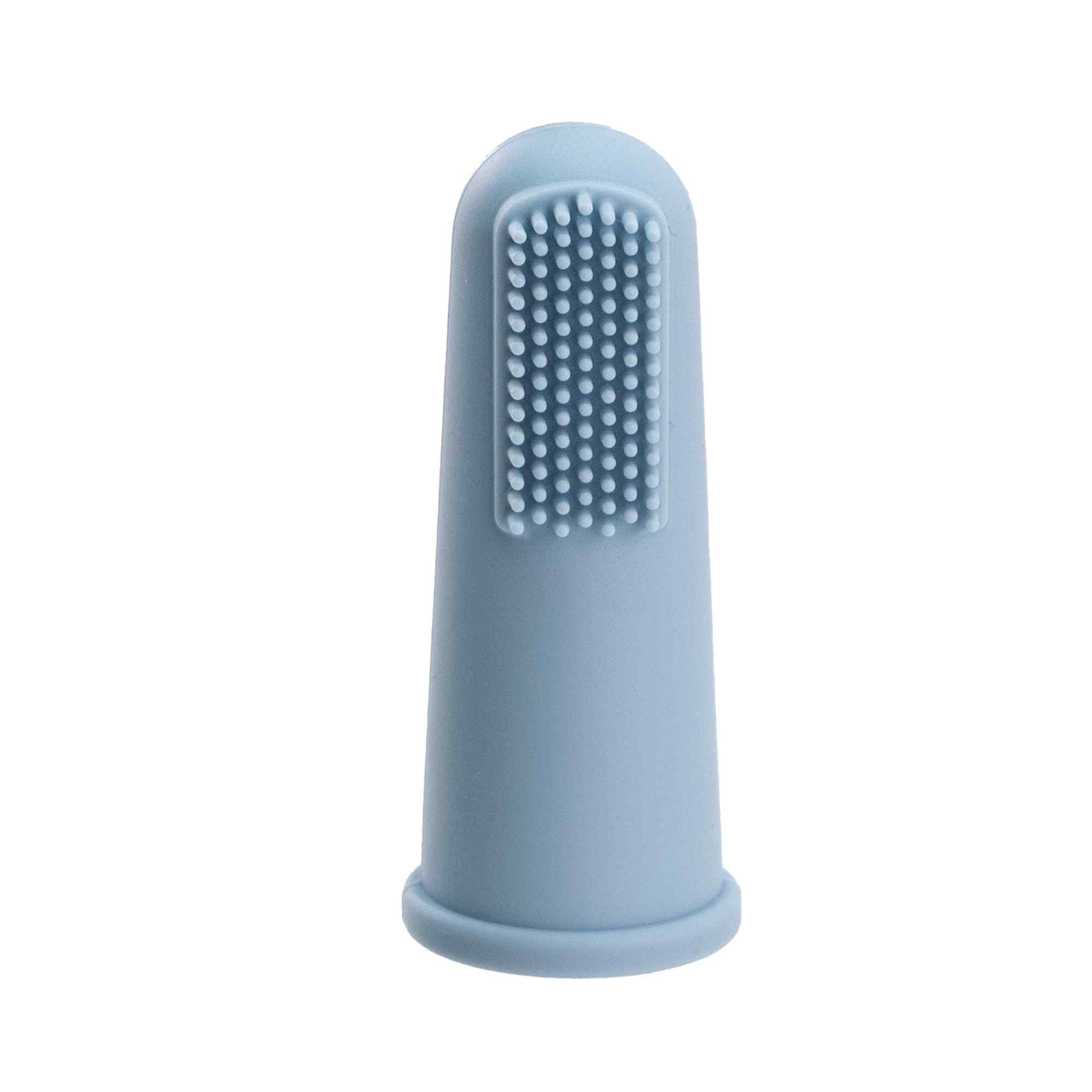 Cepillo de dientes para bebés suave para dedos azul claro