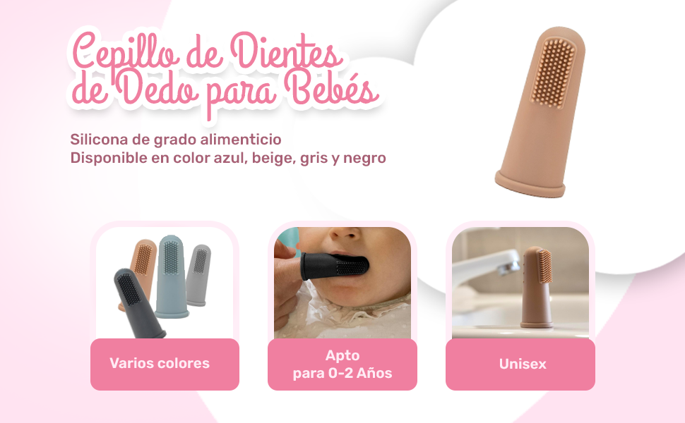 Banner - Cepillo de dientes para bebés suave para dedos azul claro