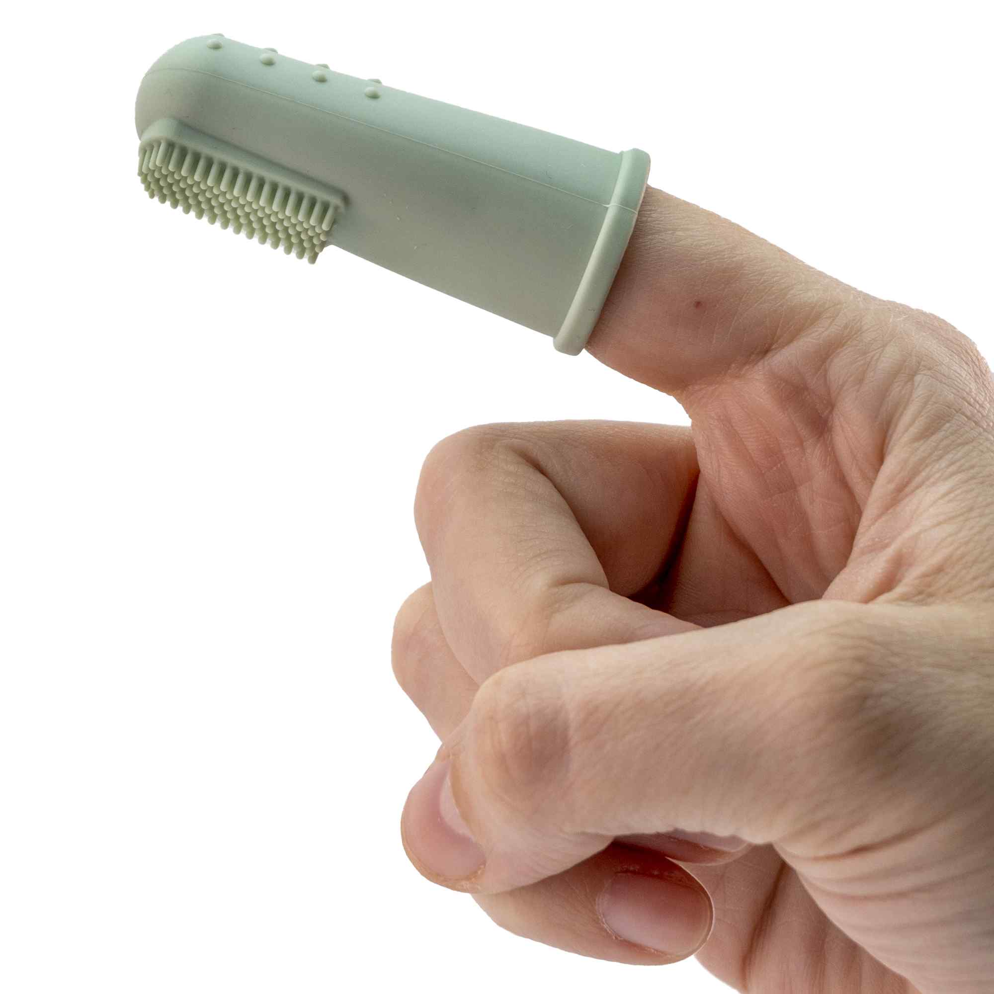 Cepillo de dientes para bebés suave para dedos verde - imagen 4