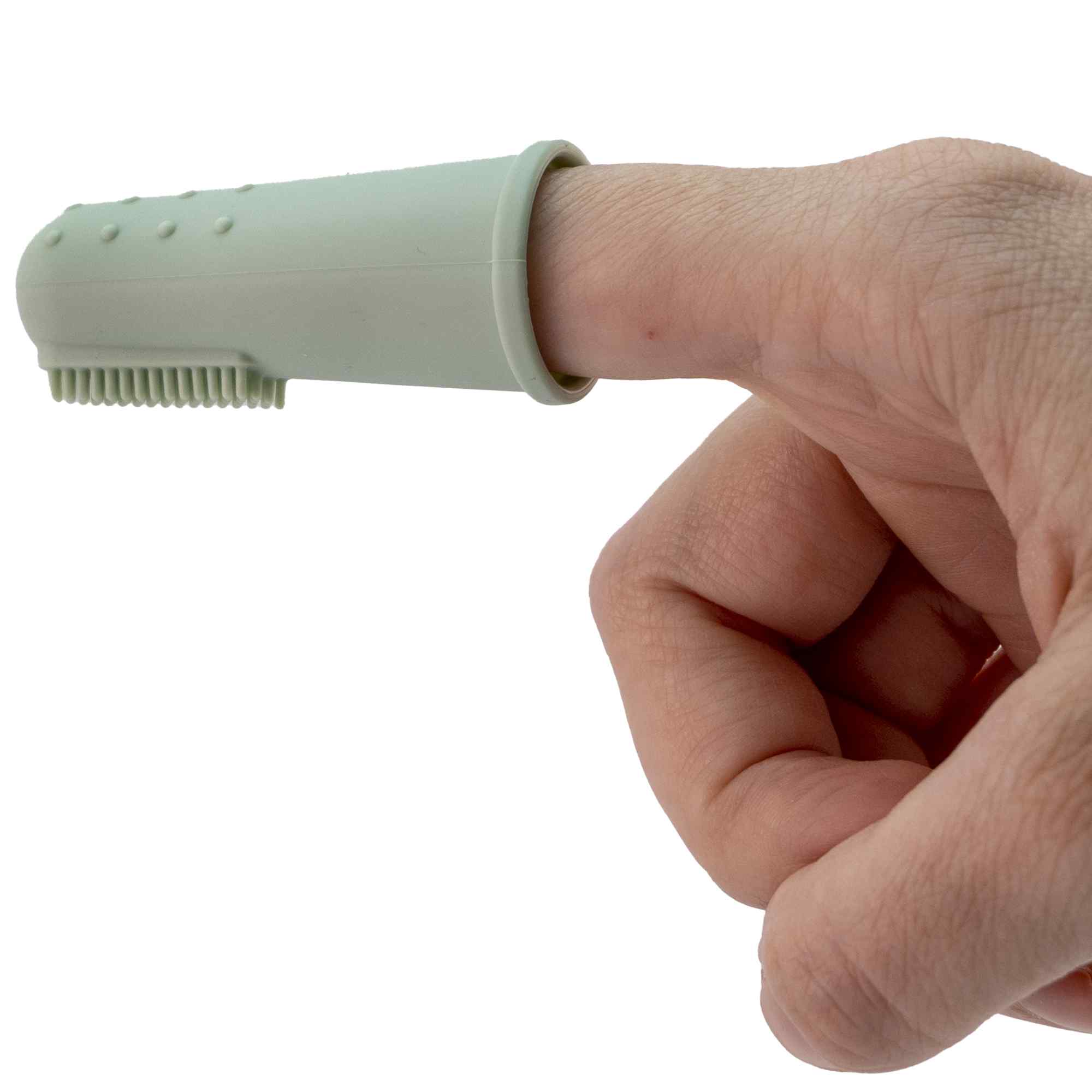 Cepillo de dientes para bebés suave para dedos verde - imagen 5