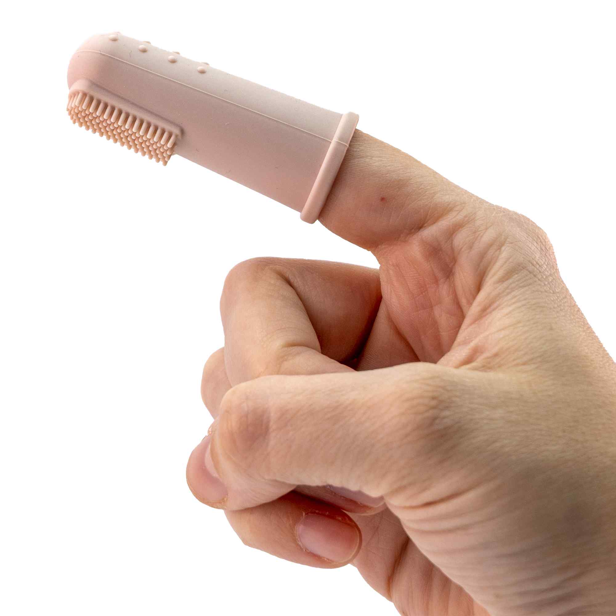 Cepillo de dientes para bebés suave para dedos rosa - imagen 4