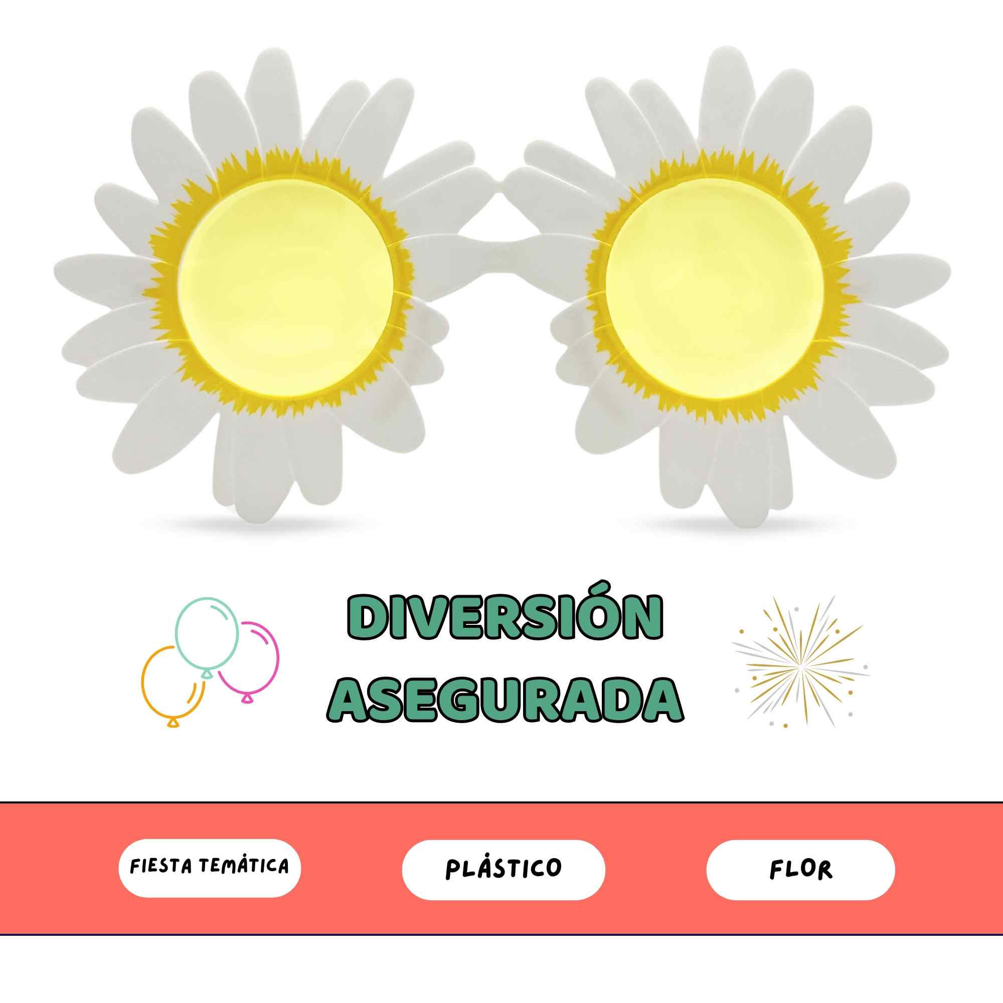 Gafas de Sol fiesta diseño Girasol Blancas - imagen 5