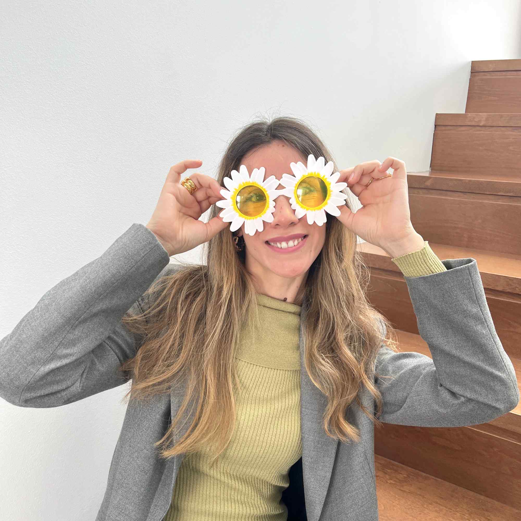 Gafas de Sol fiesta diseño Girasol Blancas - imagen 7