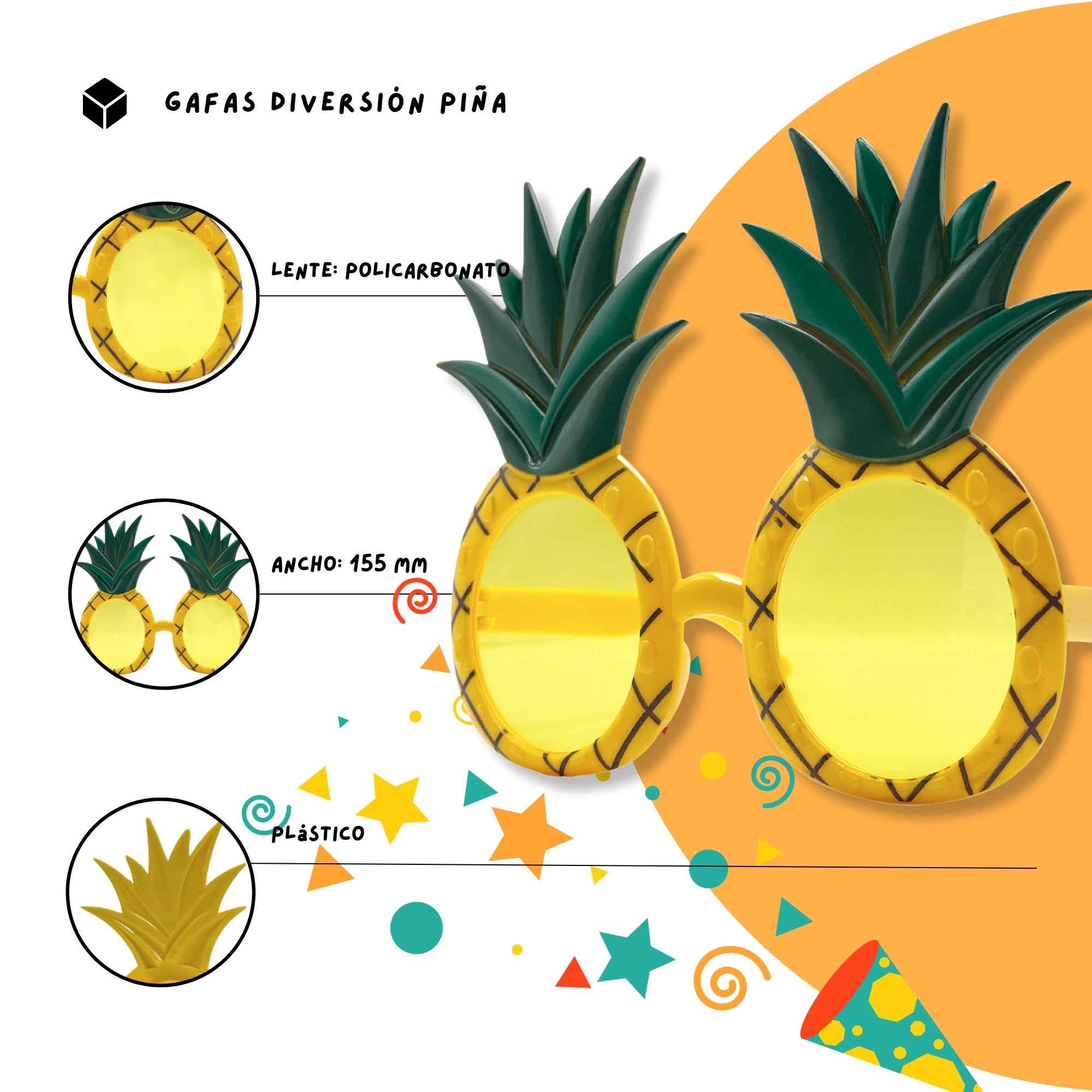 Gafas de Sol fiesta diseño Piña - imagen 4
