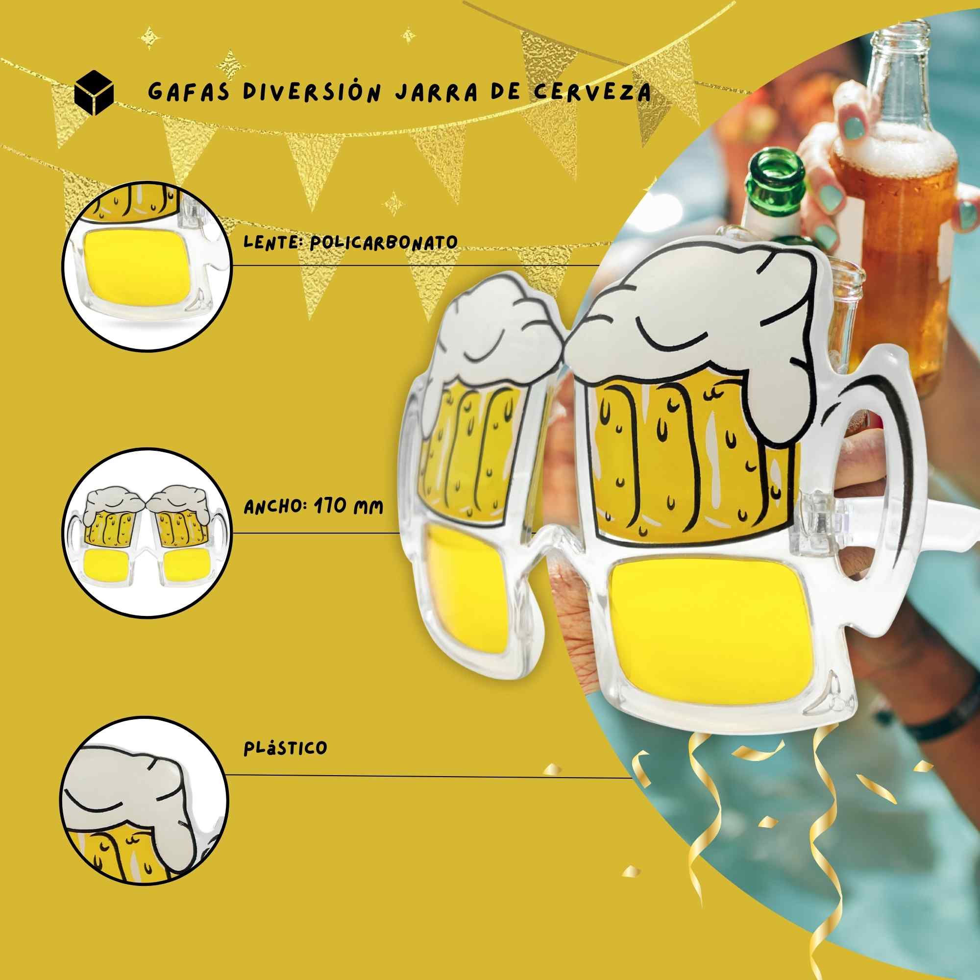 Gafas de Sol fiesta diseño cerveza - imagen 4