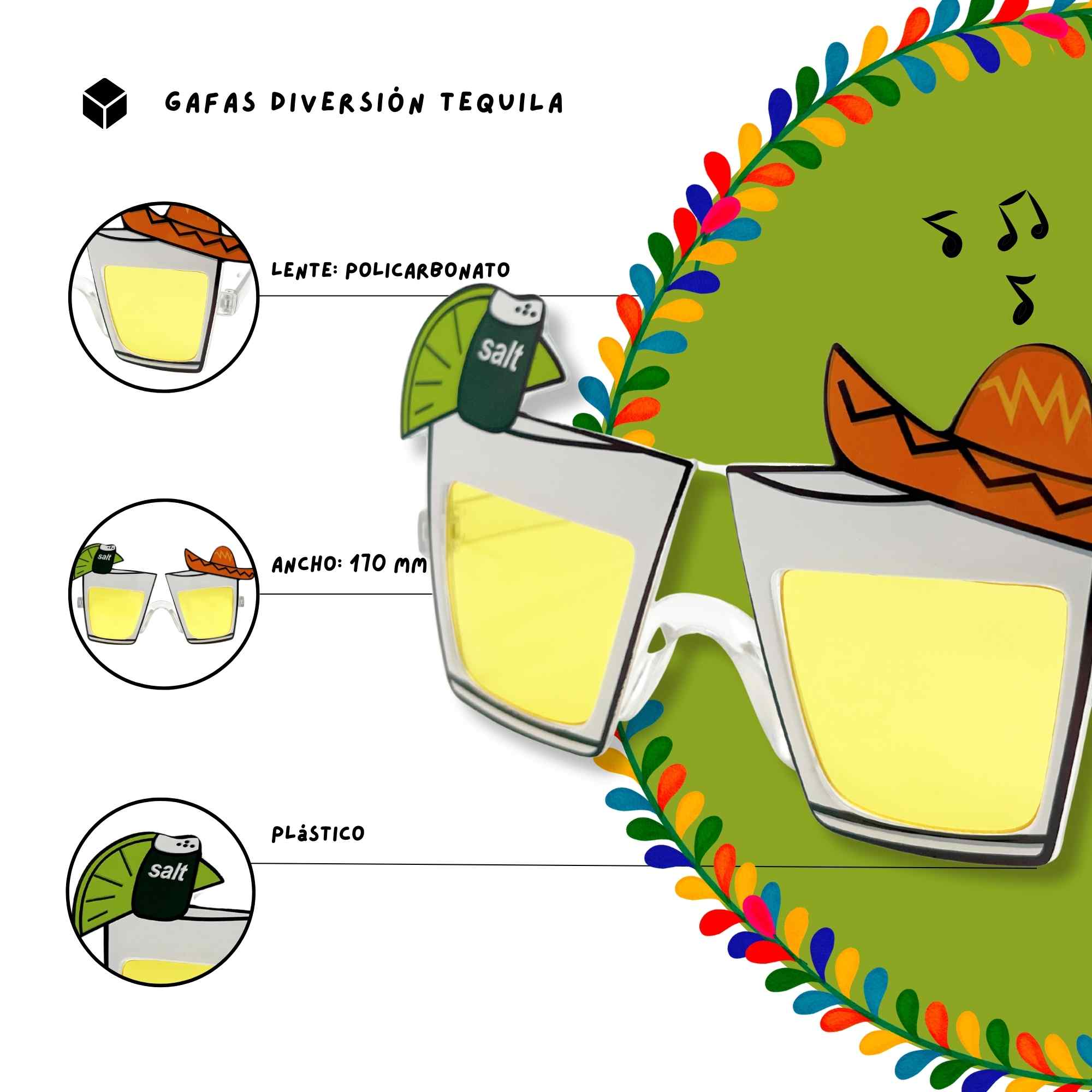 Gafas de Sol fiesta diseño tequila - imagen 4