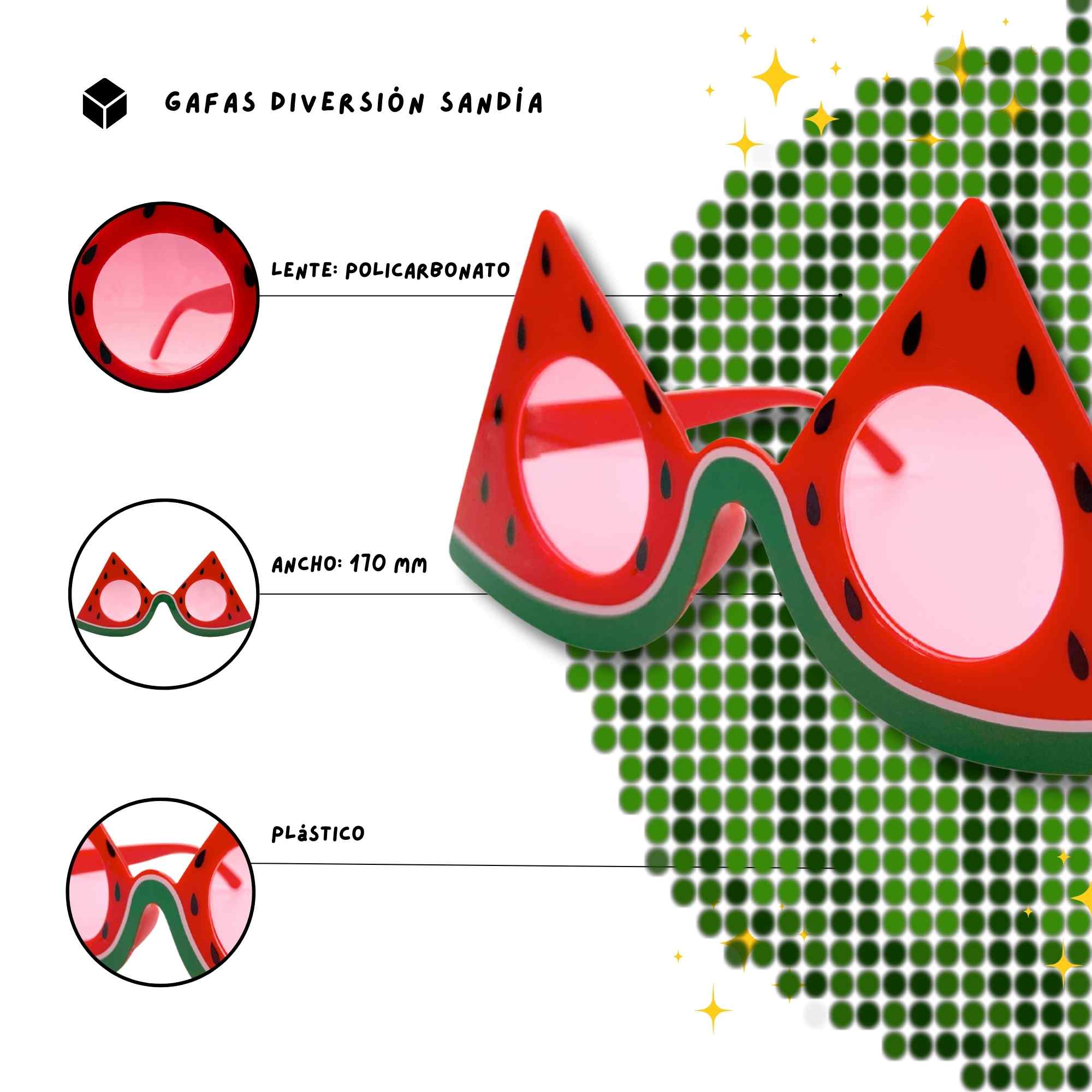 Gafas de Sol fiesta diseño sandia - imagen 4