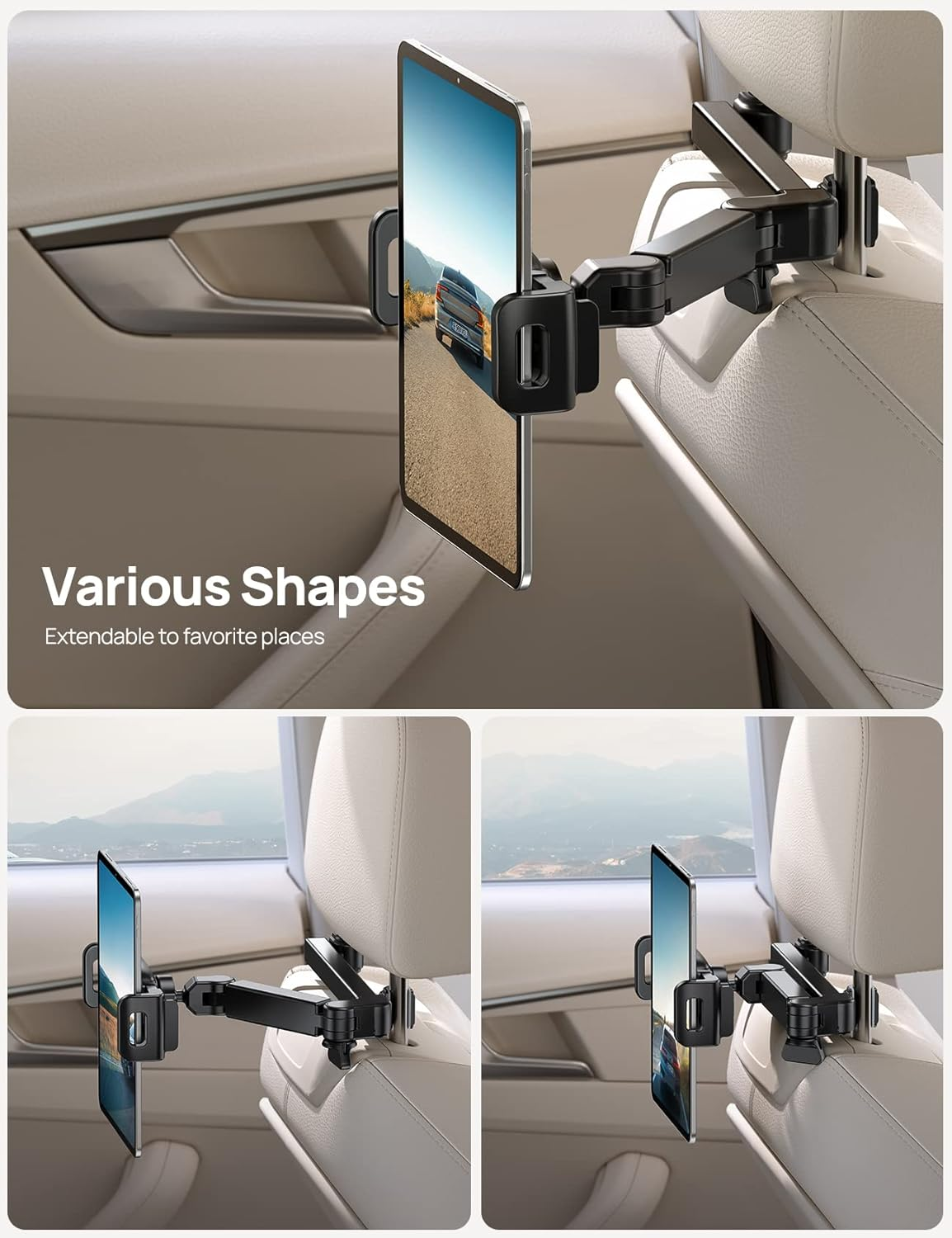 Soporte Tablet Coche reposacabeza asiento - imagen 3