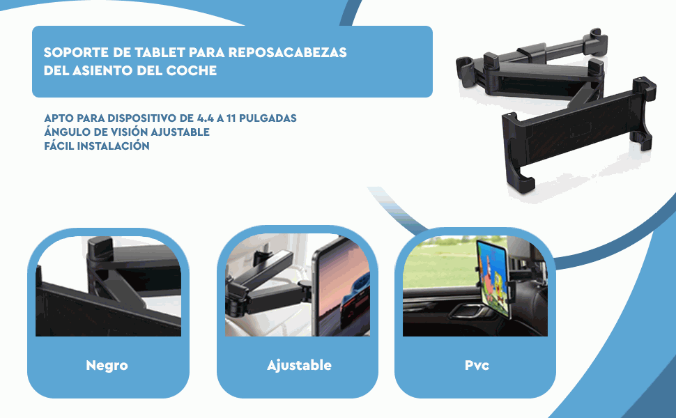 Banner - Soporte Tablet Coche reposacabeza asiento