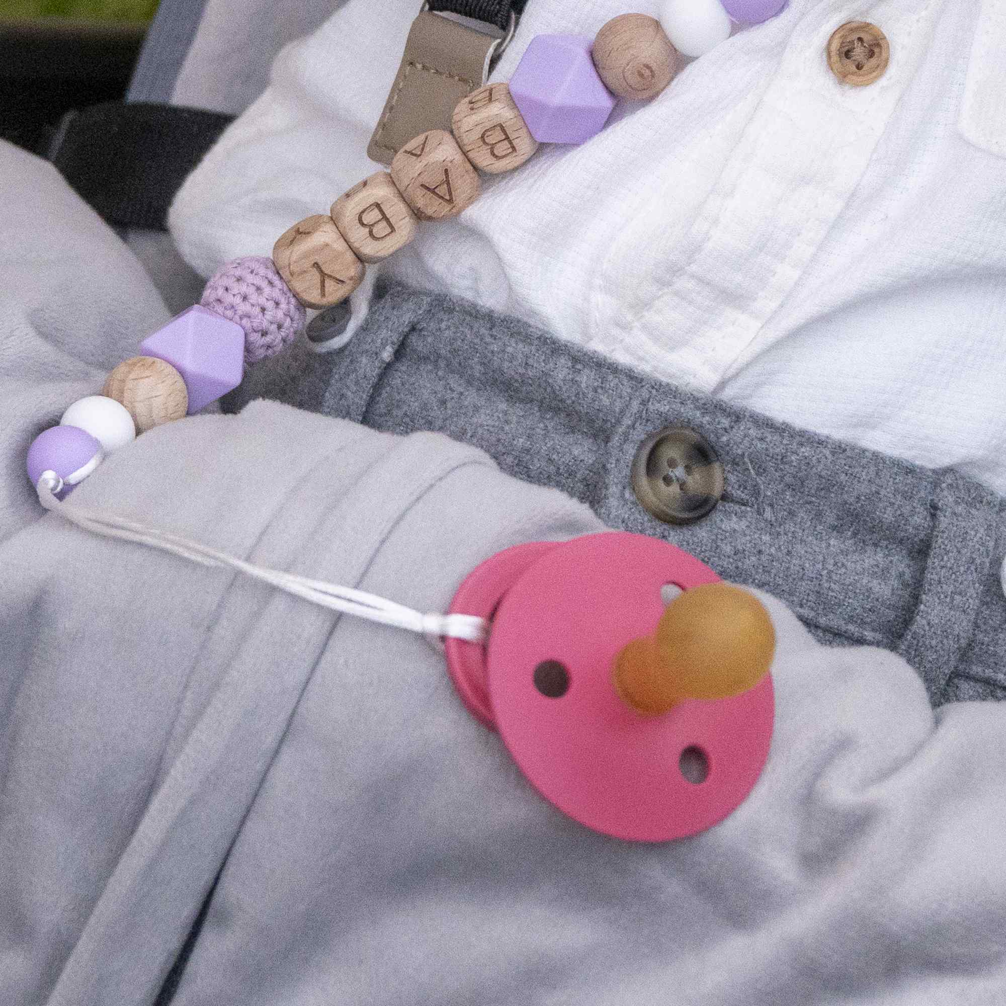 Chupete de látex para bebe Rosa - imagen 5