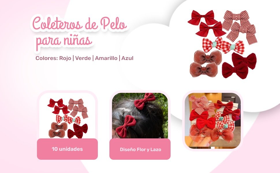 Banner - Lazos para el pelo 10 uds rosa