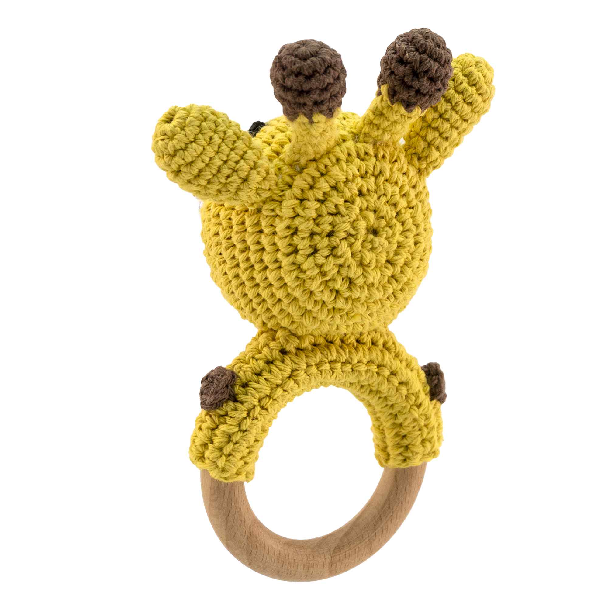Sonajero para bebe diseño jirafa mango madera - imagen 2