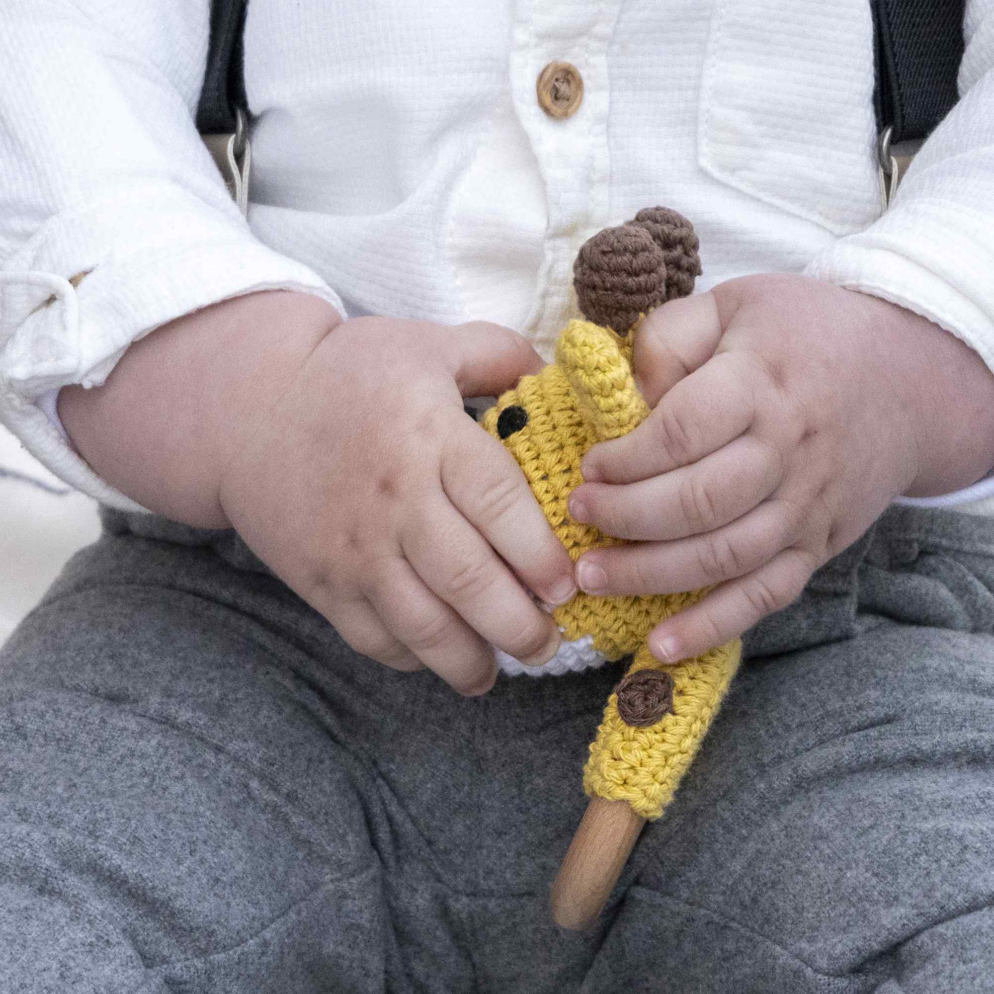 Sonajero para bebe diseño jirafa mango madera - imagen 6