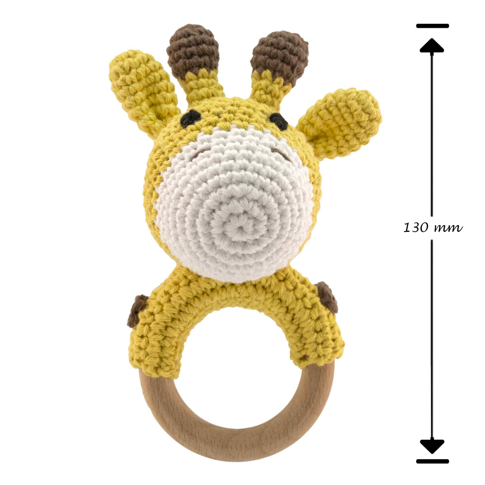 Sonajero para bebe diseño jirafa mango madera - imagen 7