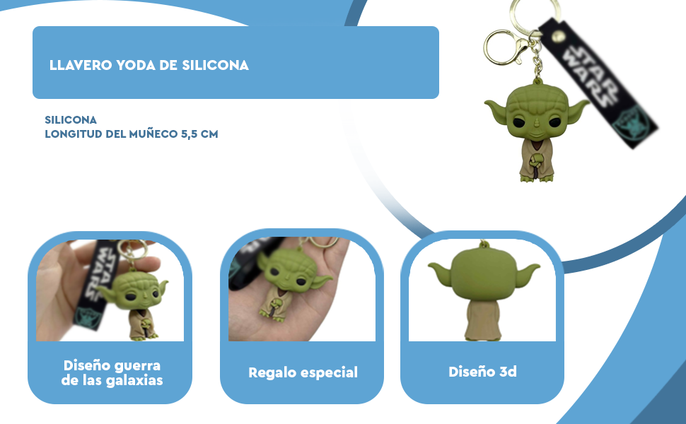 Banner - Llavero Yoda compatible con Star Wars Silicona