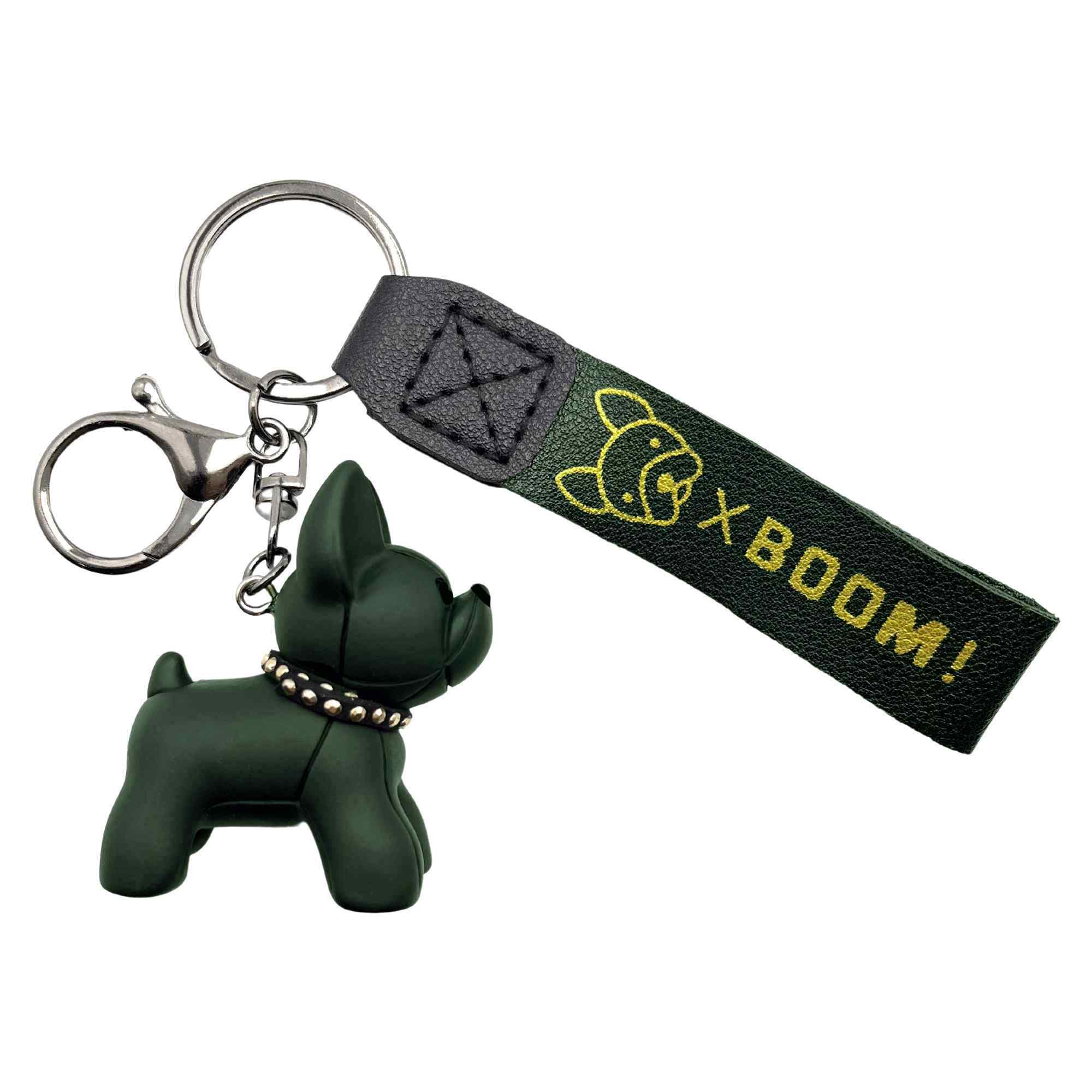 Llavero perro Bulldog francés verde - imagen 1