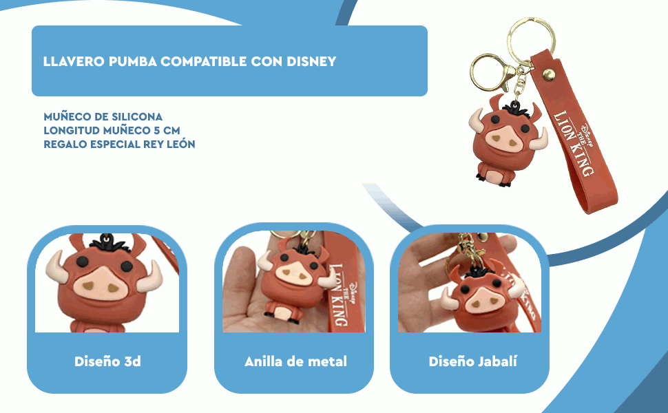 Banner - Llavero Pumba compatible con El rey Leon silicona