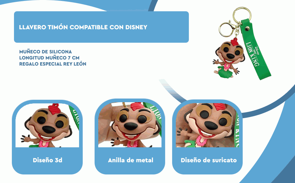 Banner - Llavero Timón compatible con El rey Leon silicona