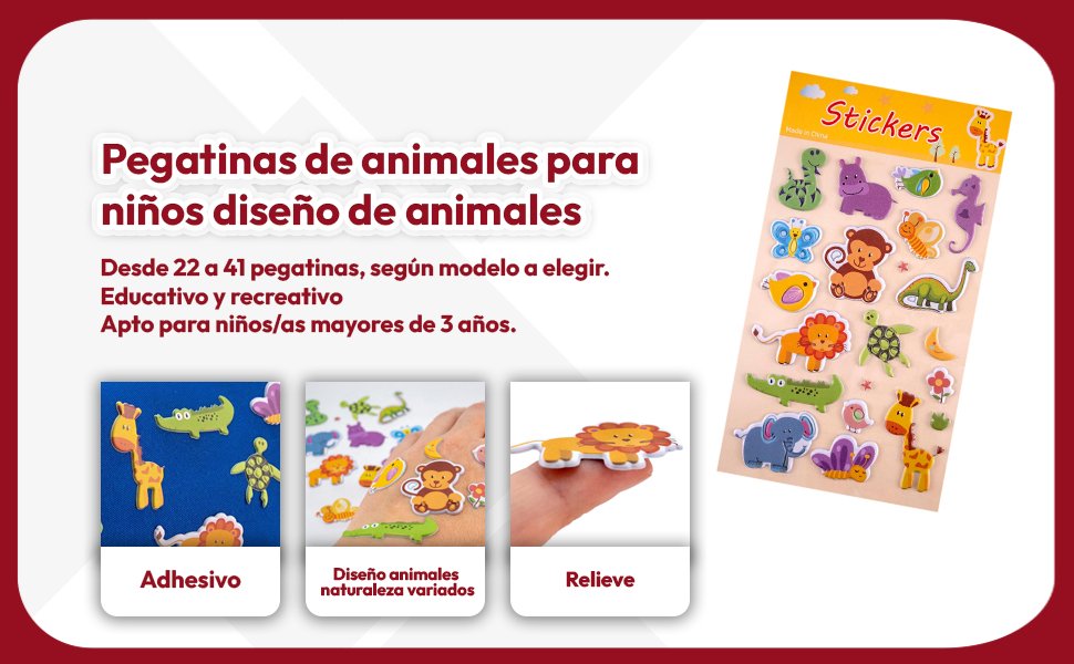 Banner - Pegatinas para Niños stickers pegatinas infantiles 3D de dinosaurios tipo 1